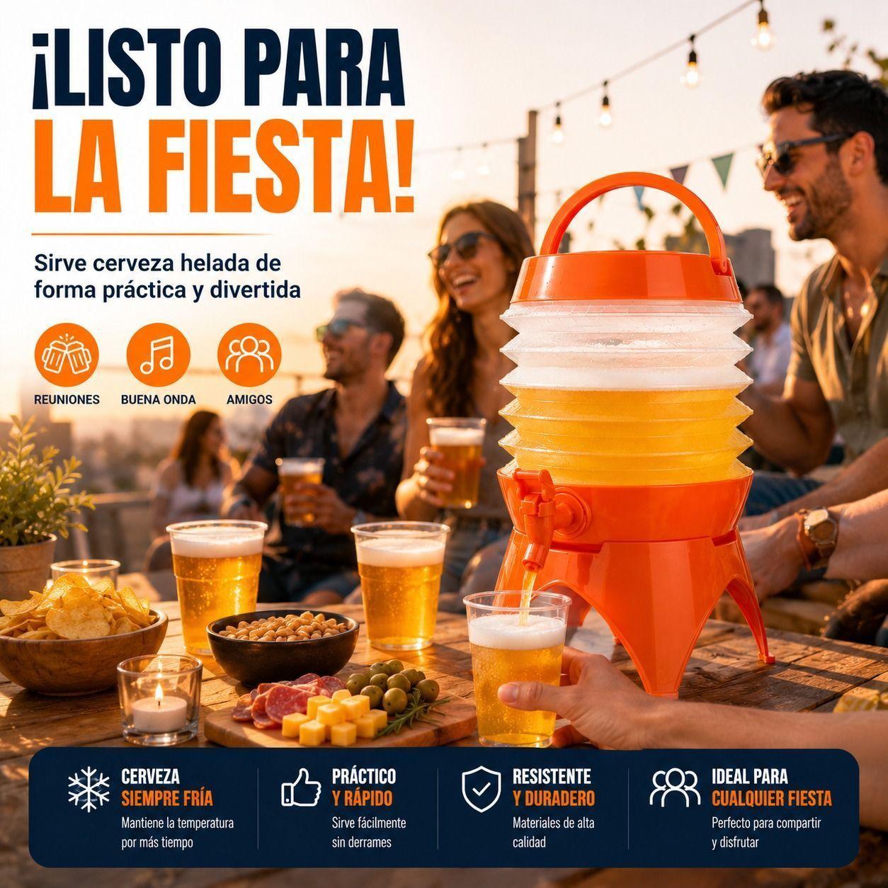 Dispensador de Bebidas Plegable 3.5L Confort Portatil y Base Elevada-7