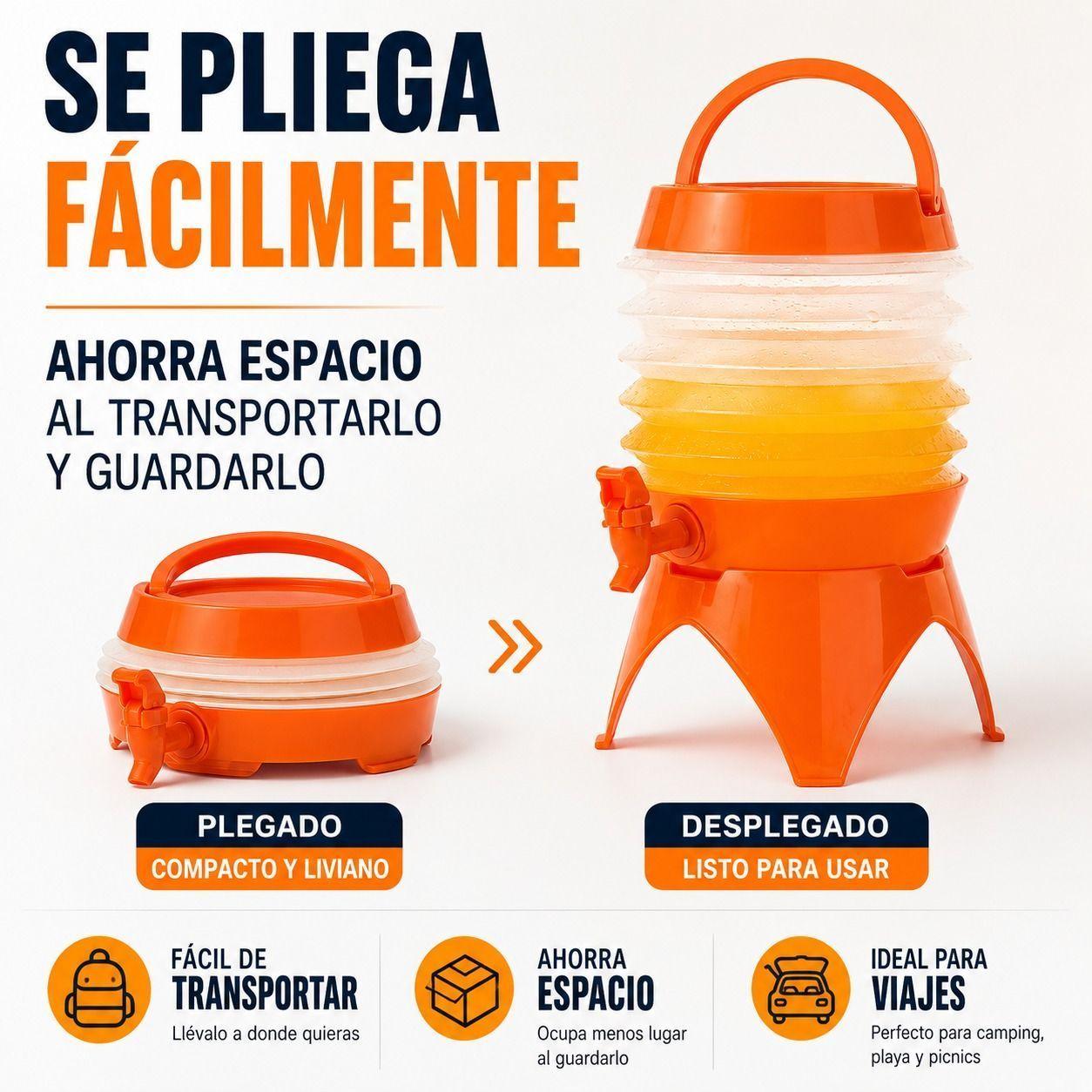 Dispensador de Bebidas Plegable 3.5L Confort Portatil y Base Elevada-8