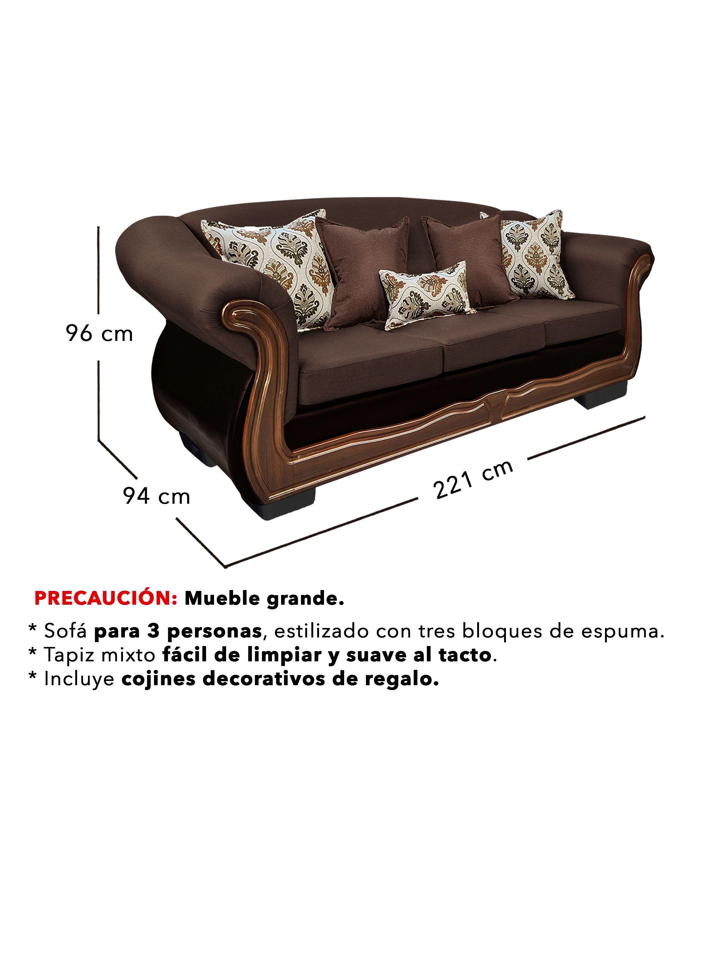 Living Con Resorte Estructural 6 Personas Búfalo 4+1+1 Chenille+PU X-2