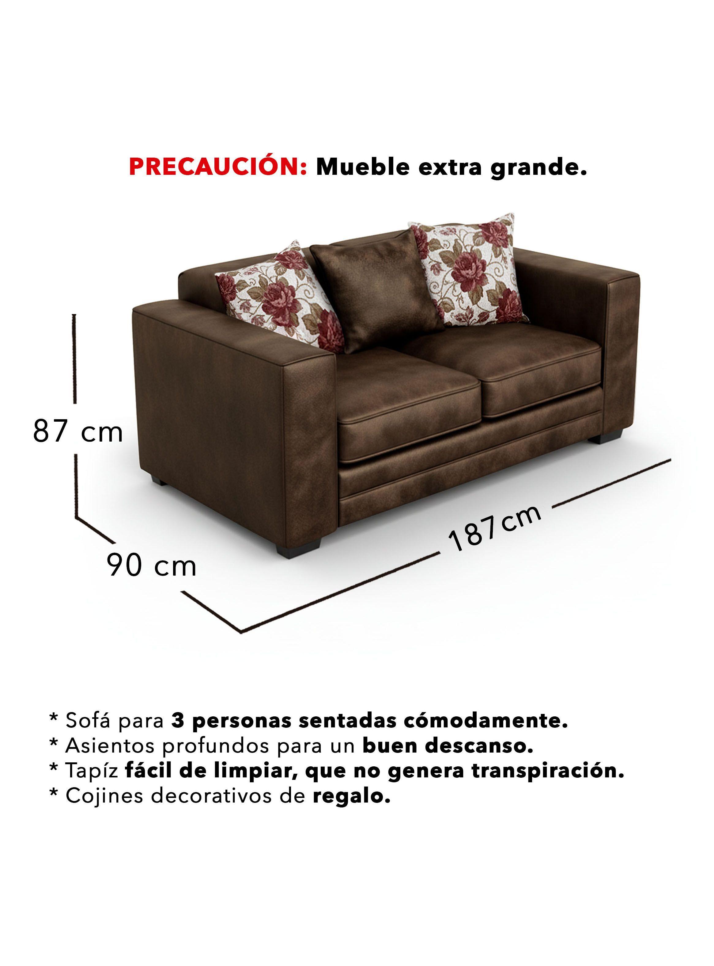 Living 9 Cuerpos 4+3+1+1 XL Con Resorte Estructural Palazzo Envejecido-3