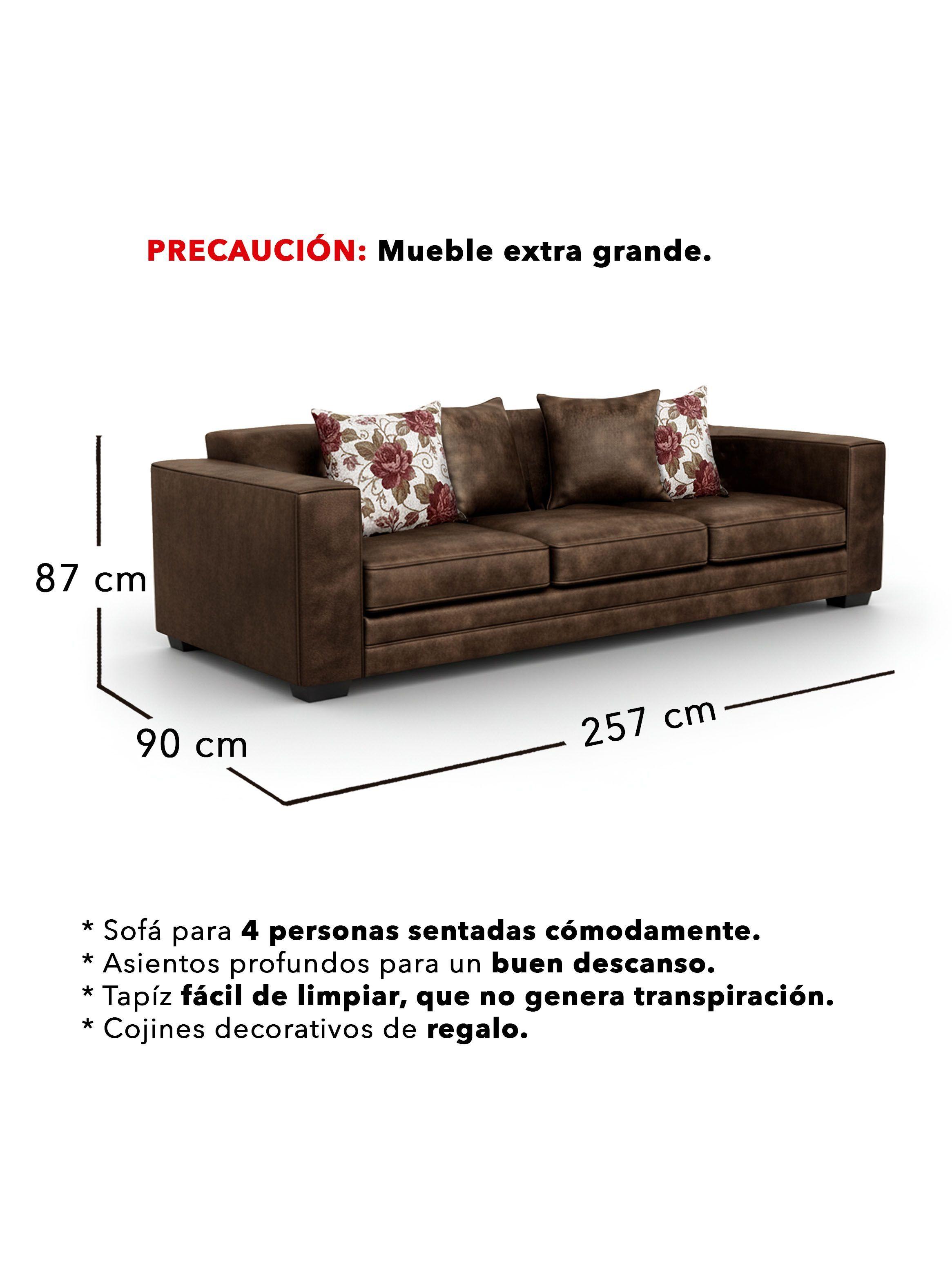 Living 9 Cuerpos 4+3+1+1 XL Con Resorte Estructural Palazzo Envejecido-2