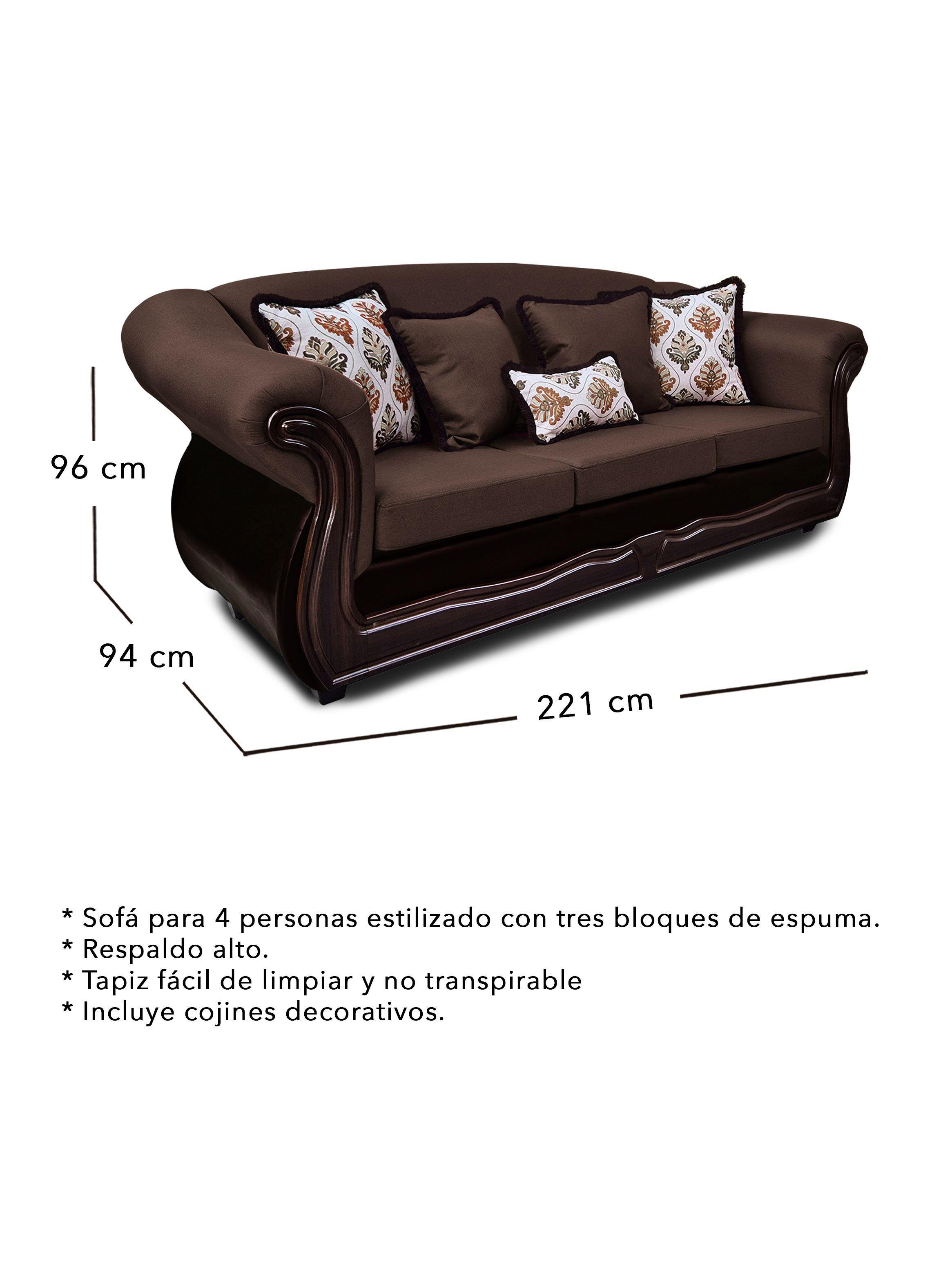 Sofá 4 Cuerpos Grand Búfalo Mixto PU + Chenille  -2