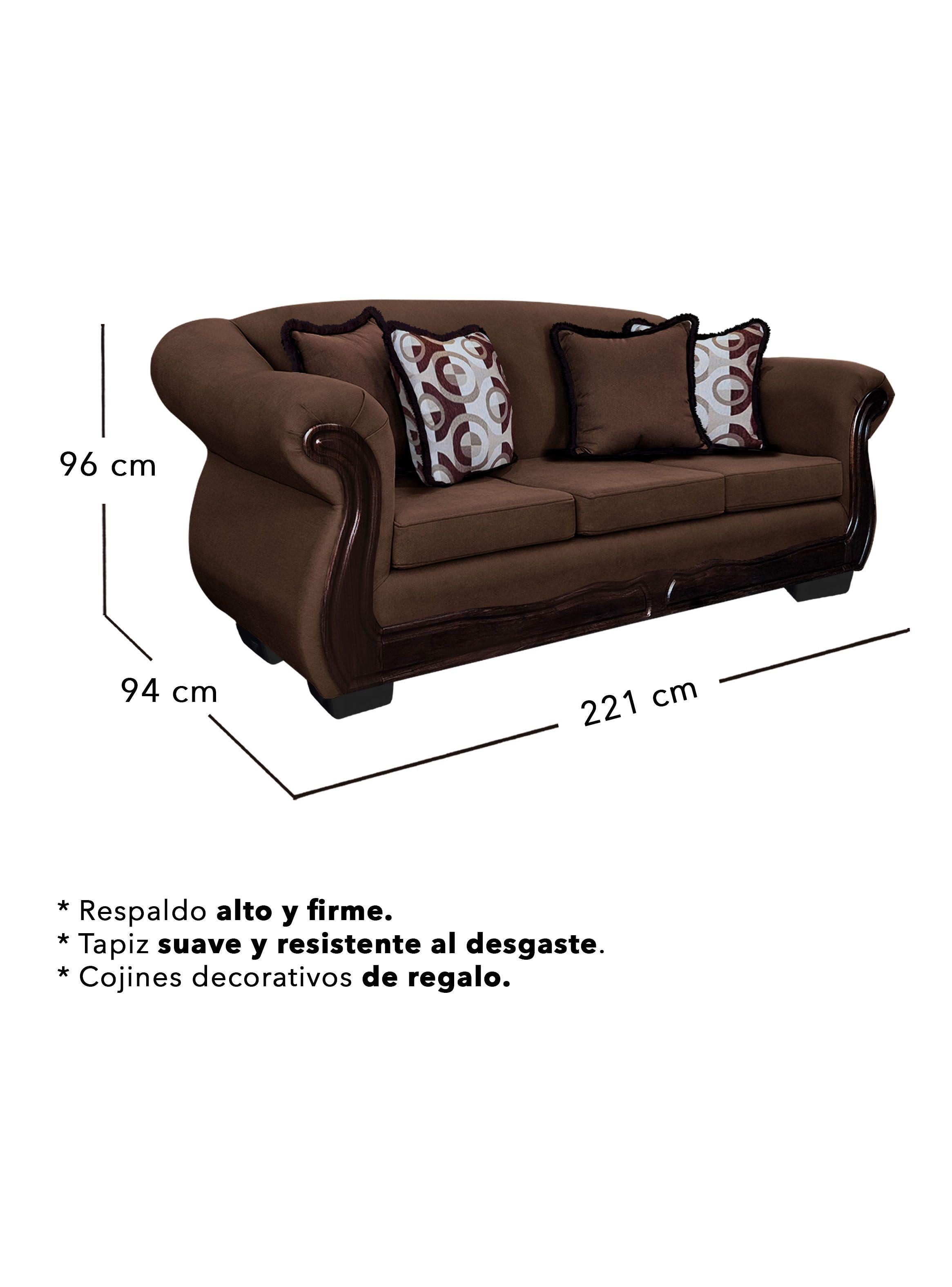 Sofá Con Resorte Estructural 4 Cuerpos Búfalo Chenille -2