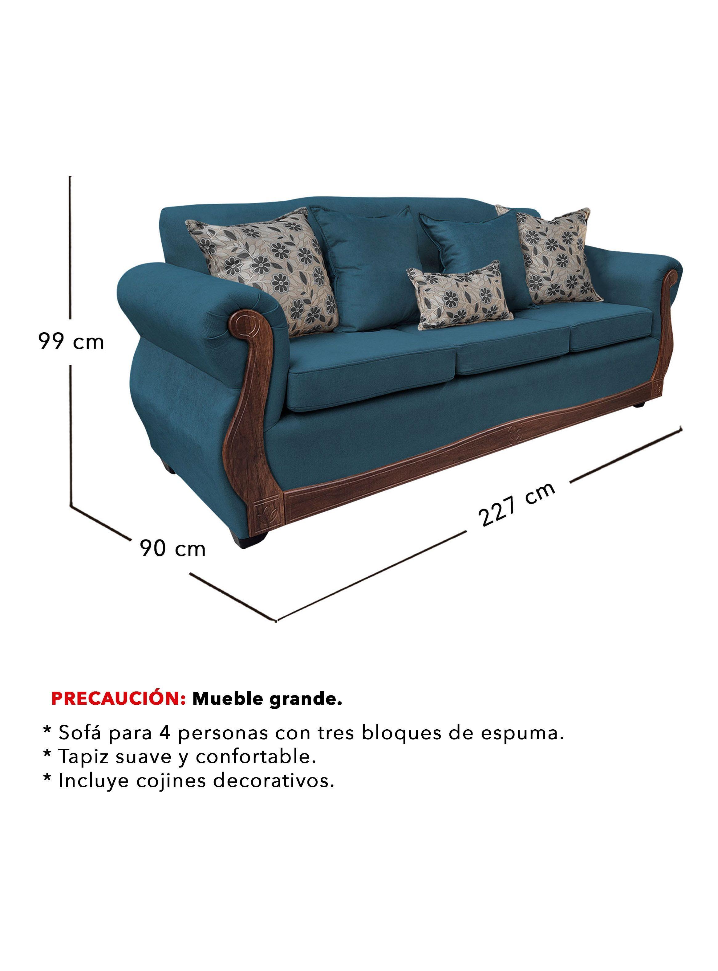 Living Con Resorte Estructural 7 Cuerpos 4+3 Gran Santi Chenille X-2