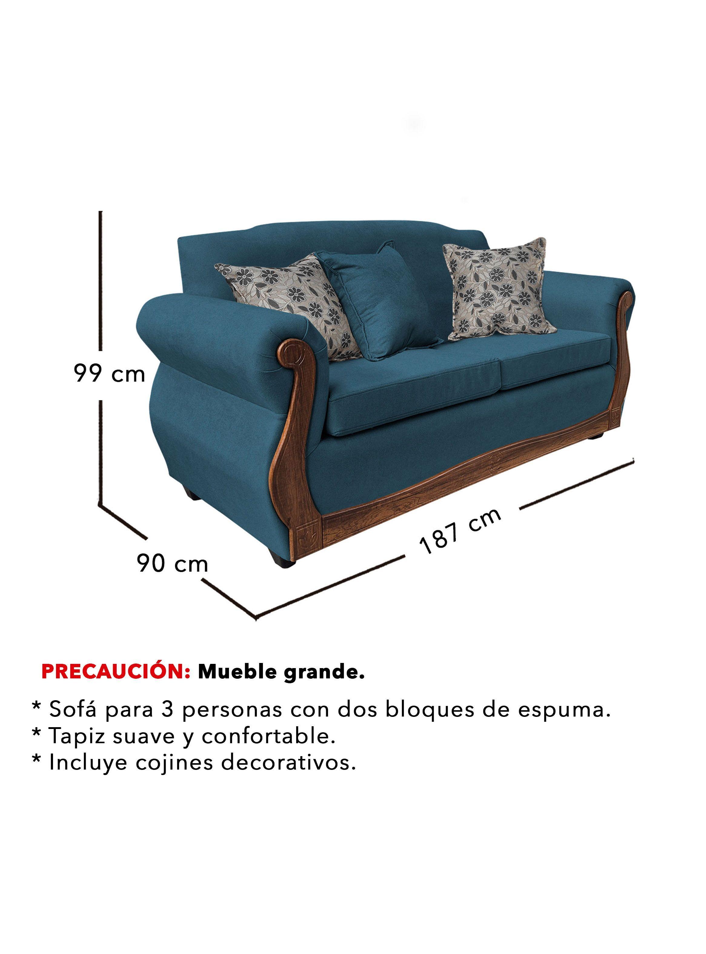 Living Con Resorte Estructural 7 Cuerpos 4+3 Gran Santi Chenille X-3