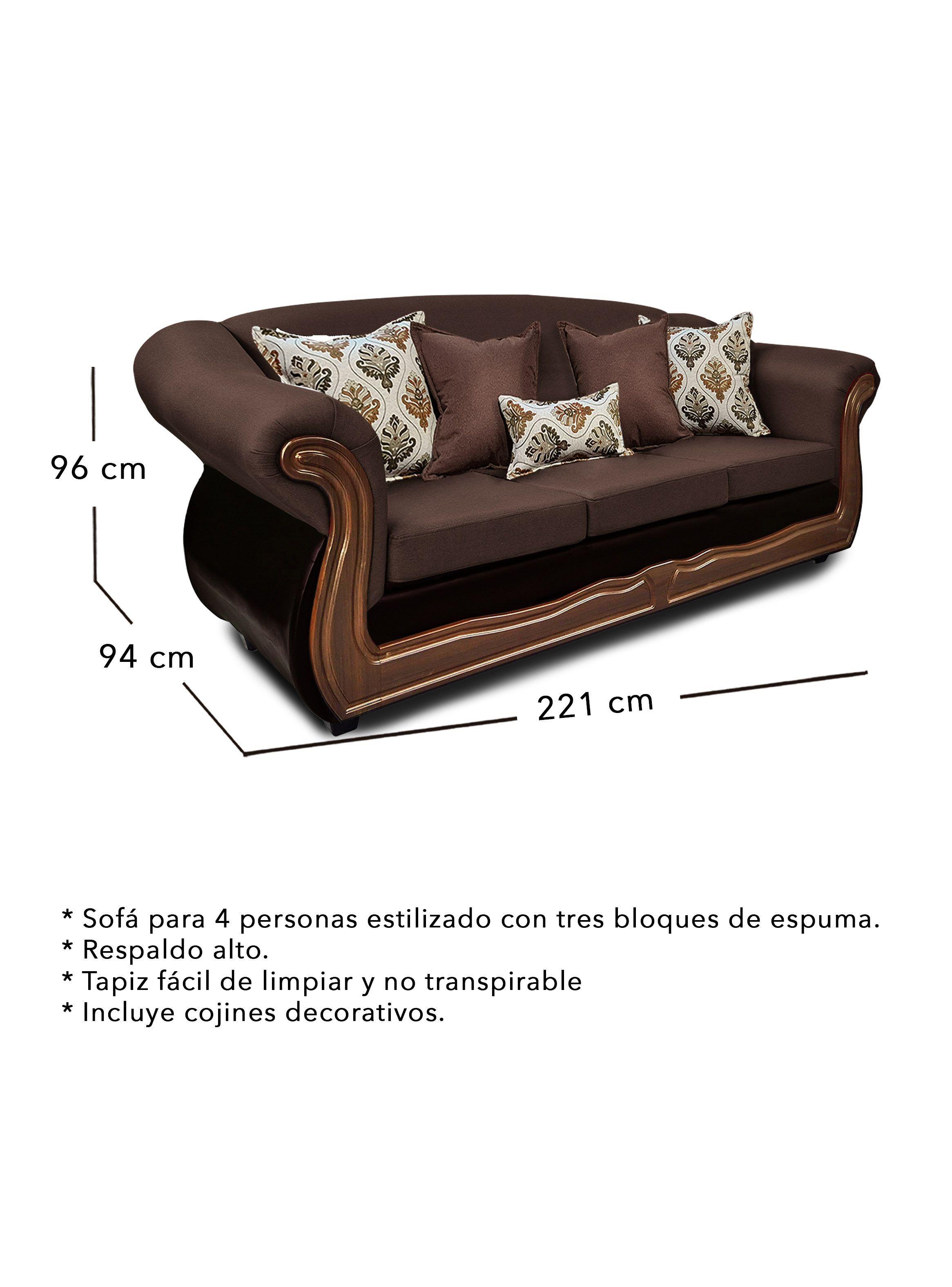 Sofá 4 Cuerpos Grand Búfalo Mixto PU + Chenille  X-2