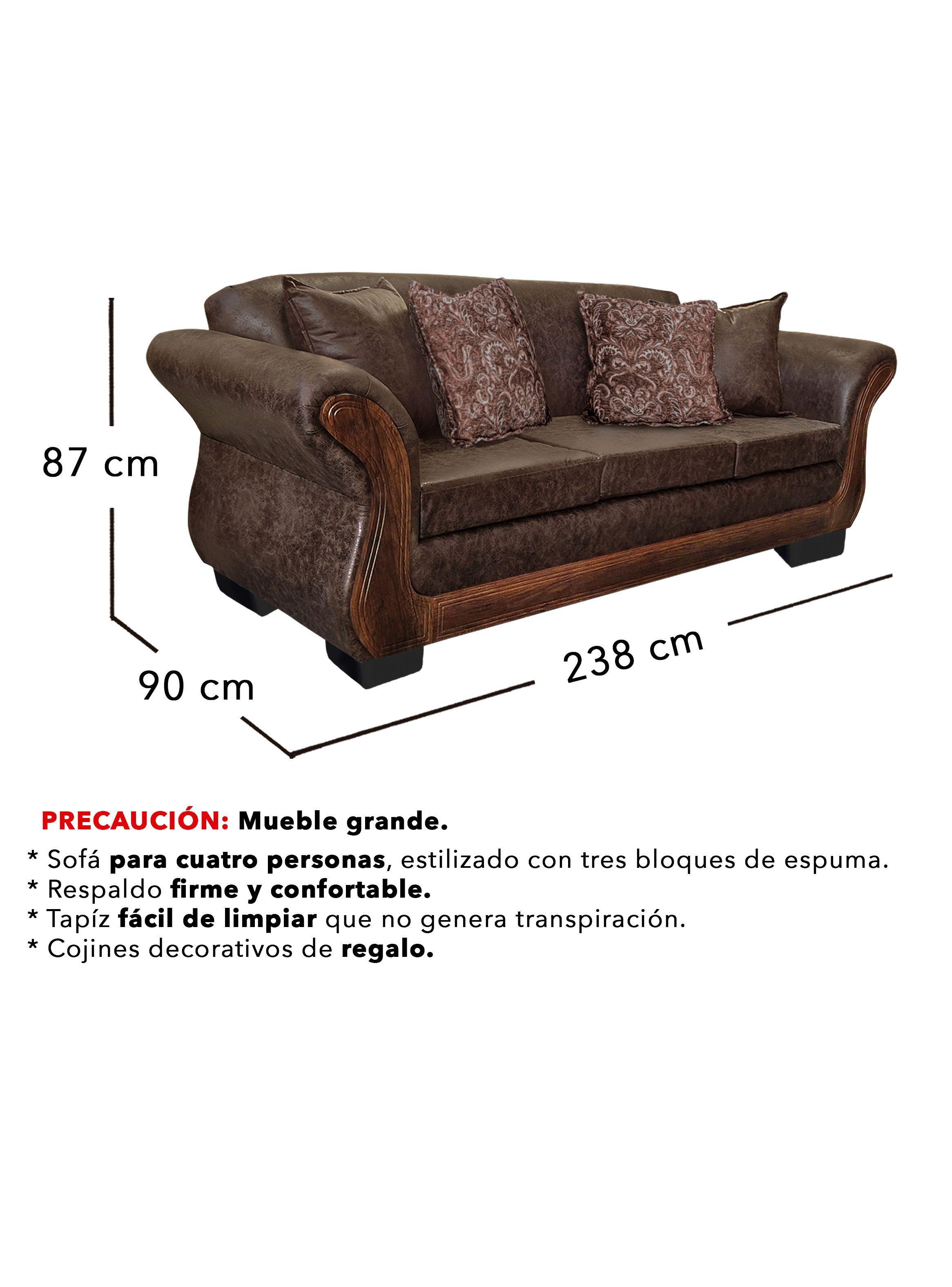 Living Con Resorte Estructural 6 Cuerpos 4+1+1 Finis Envejecido X-2