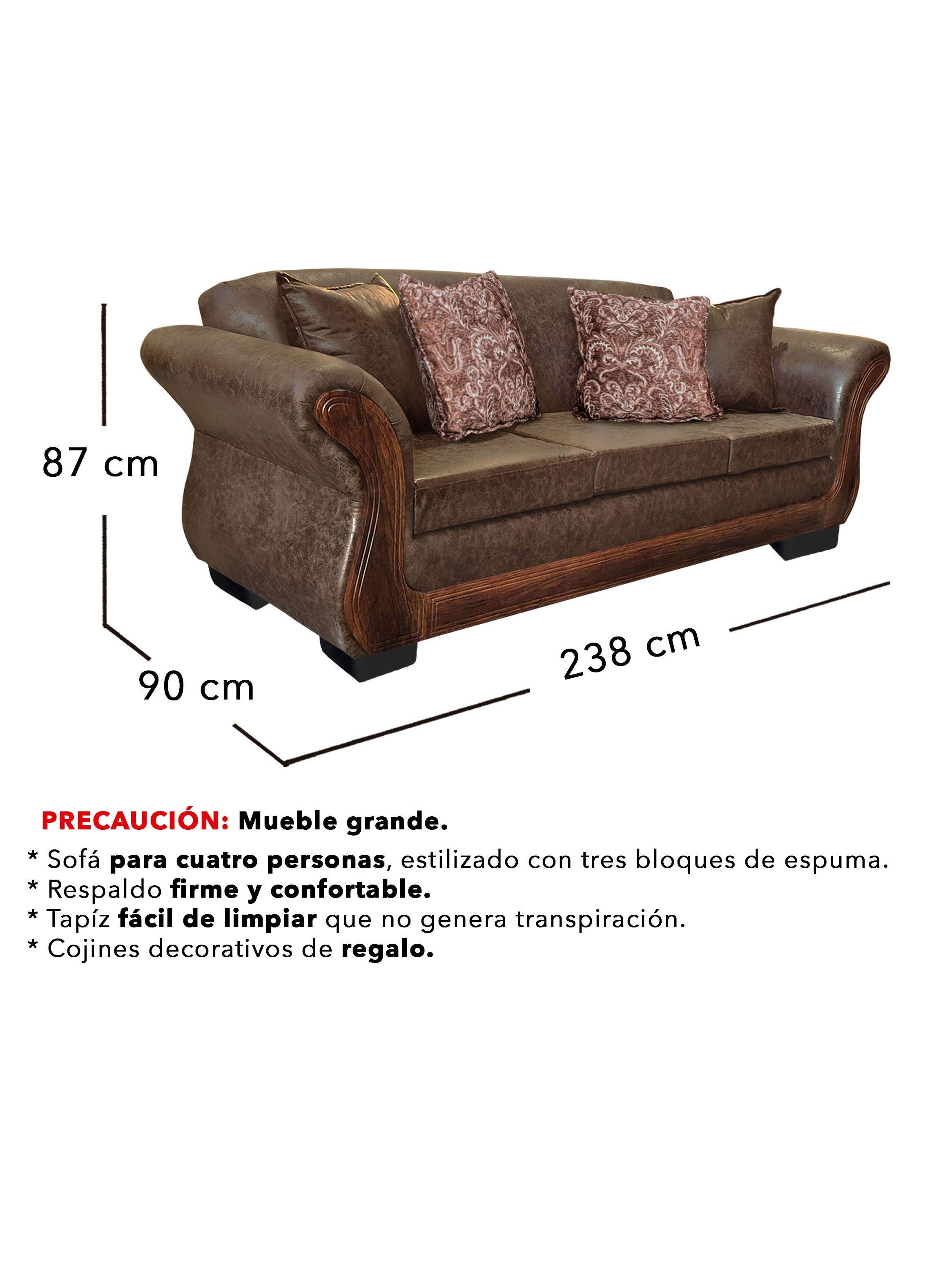 Living Con Resorte Estructural 6 Cuerpos 4+1+1 Finis Envejecido X-2