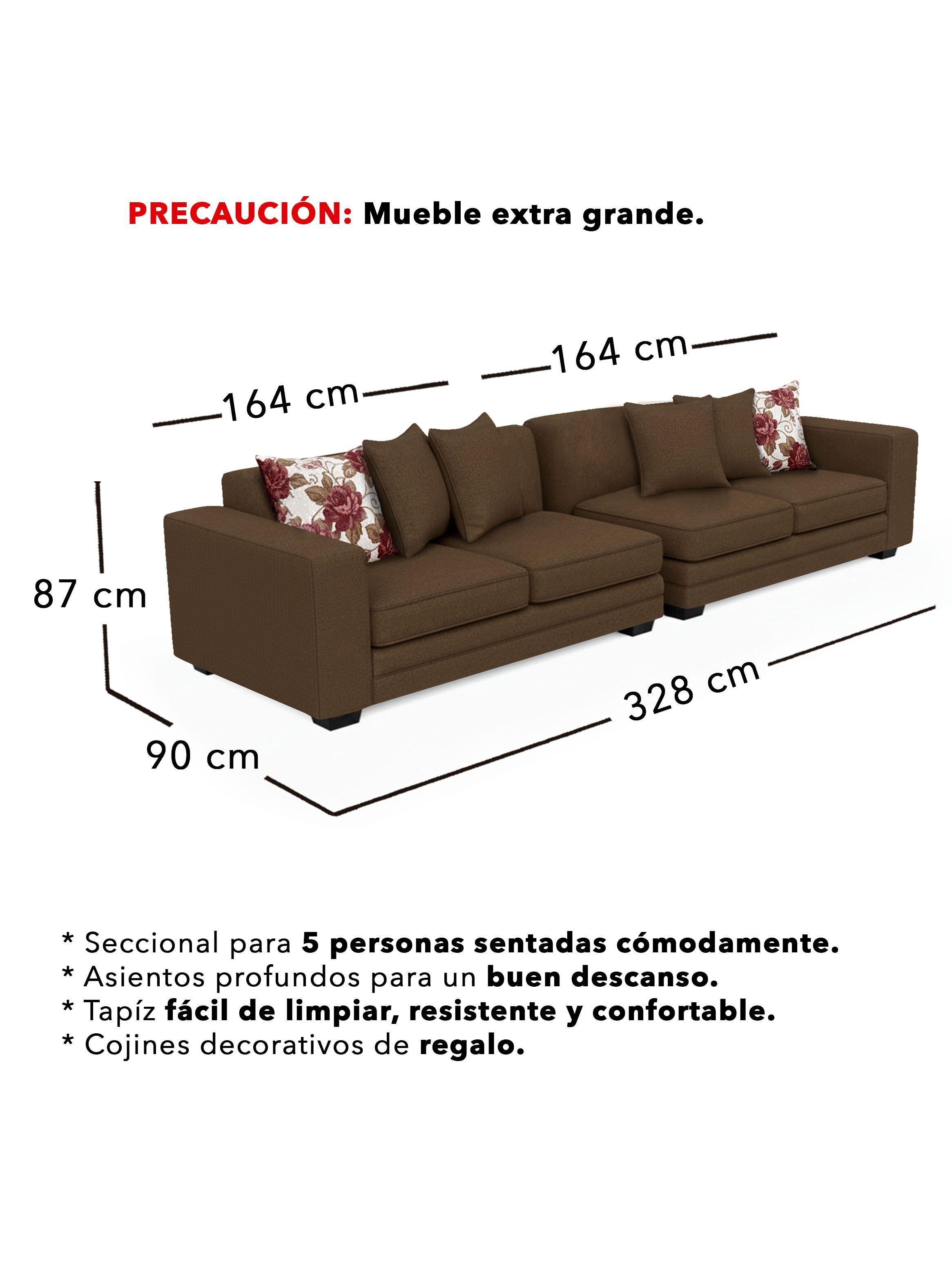  Sofá Seccional 5 Cuerpos XL Con Resorte Estructural Palazzo Chenille-2