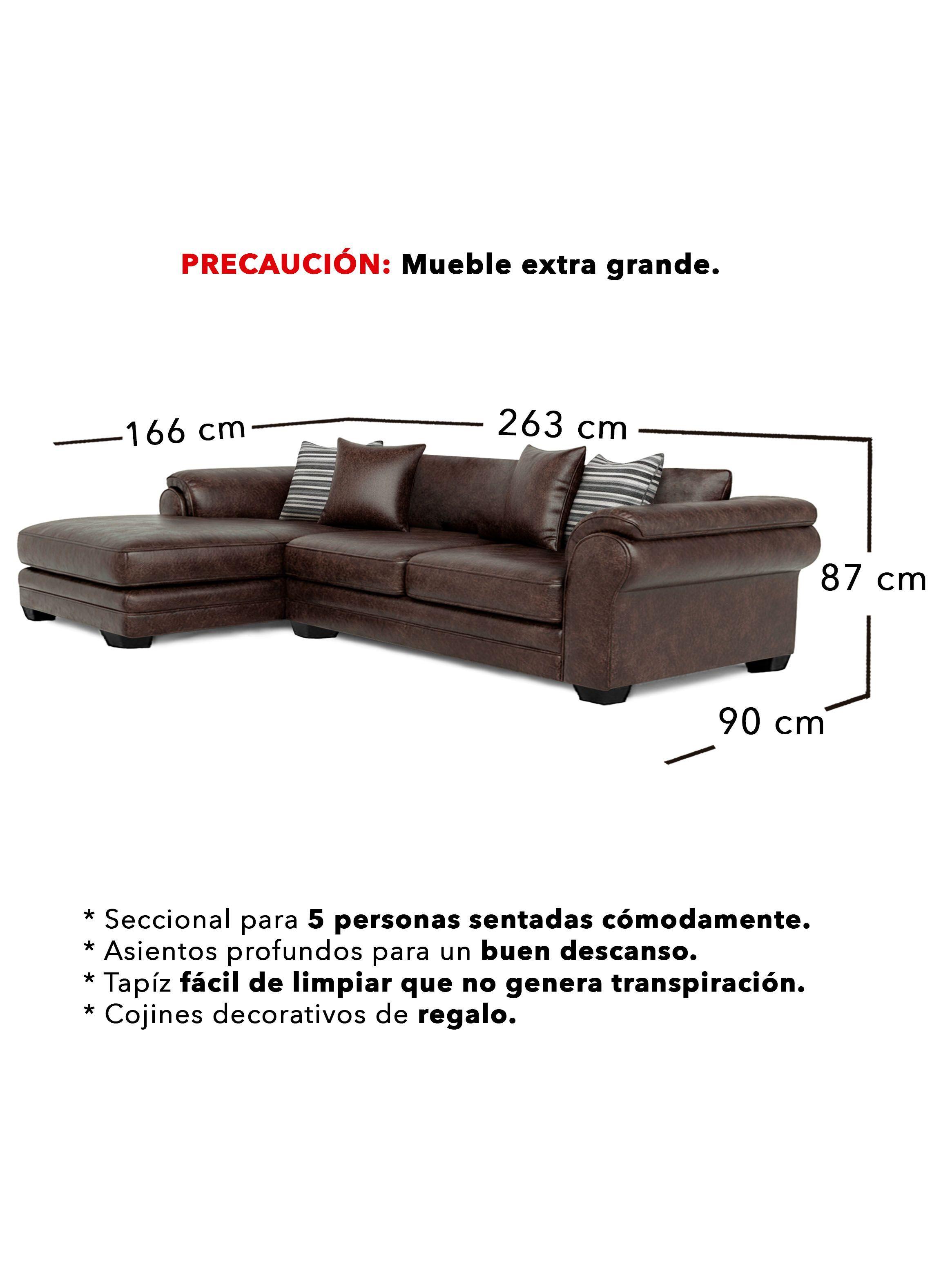 Sofá Seccional Izquierdo 5 Cuerpos XL Versión Premium Grandón Envejecido-2