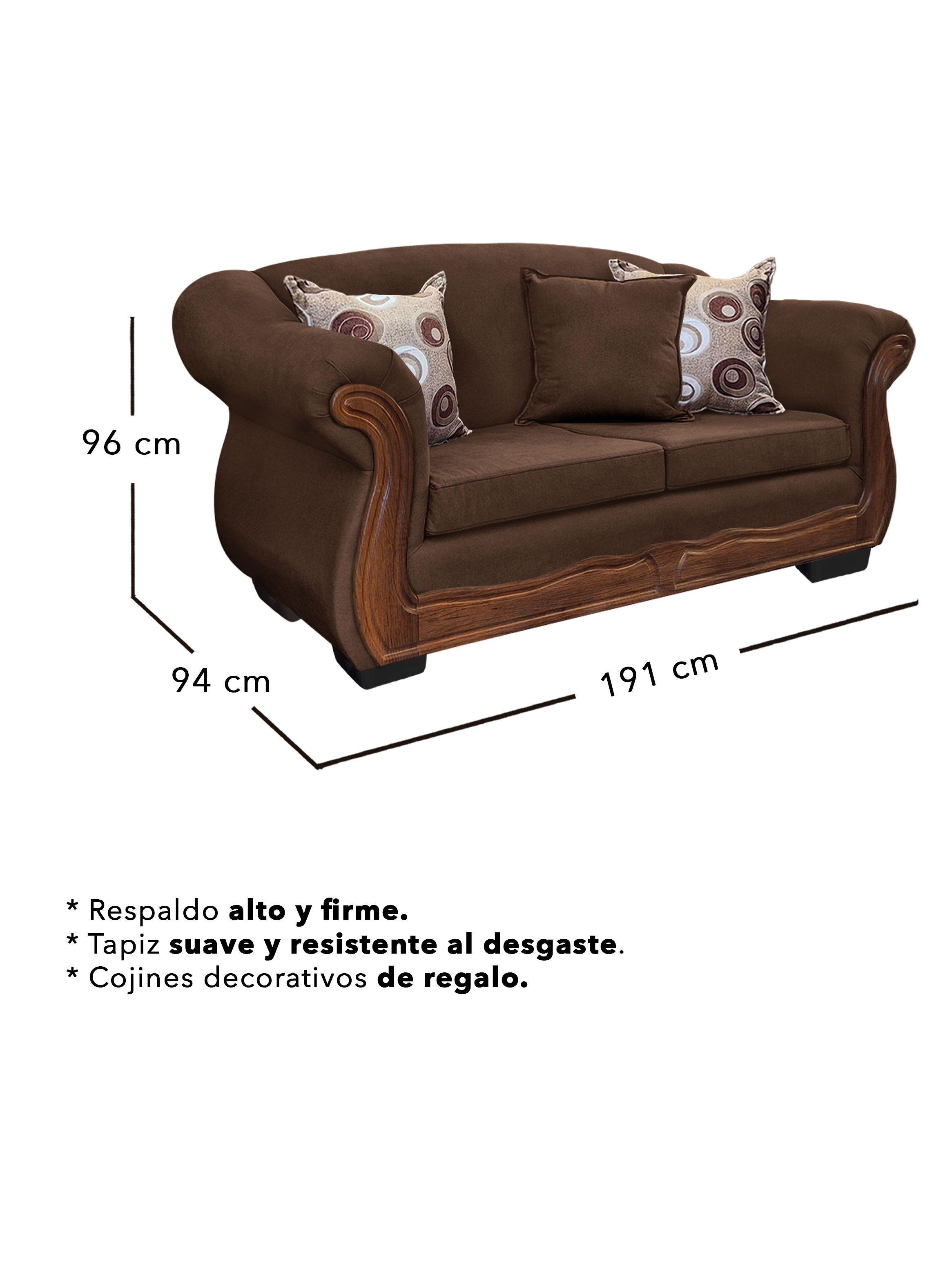 Sofá Con Resorte Estructural 3 Cuerpos Búfalo Chenille X-2