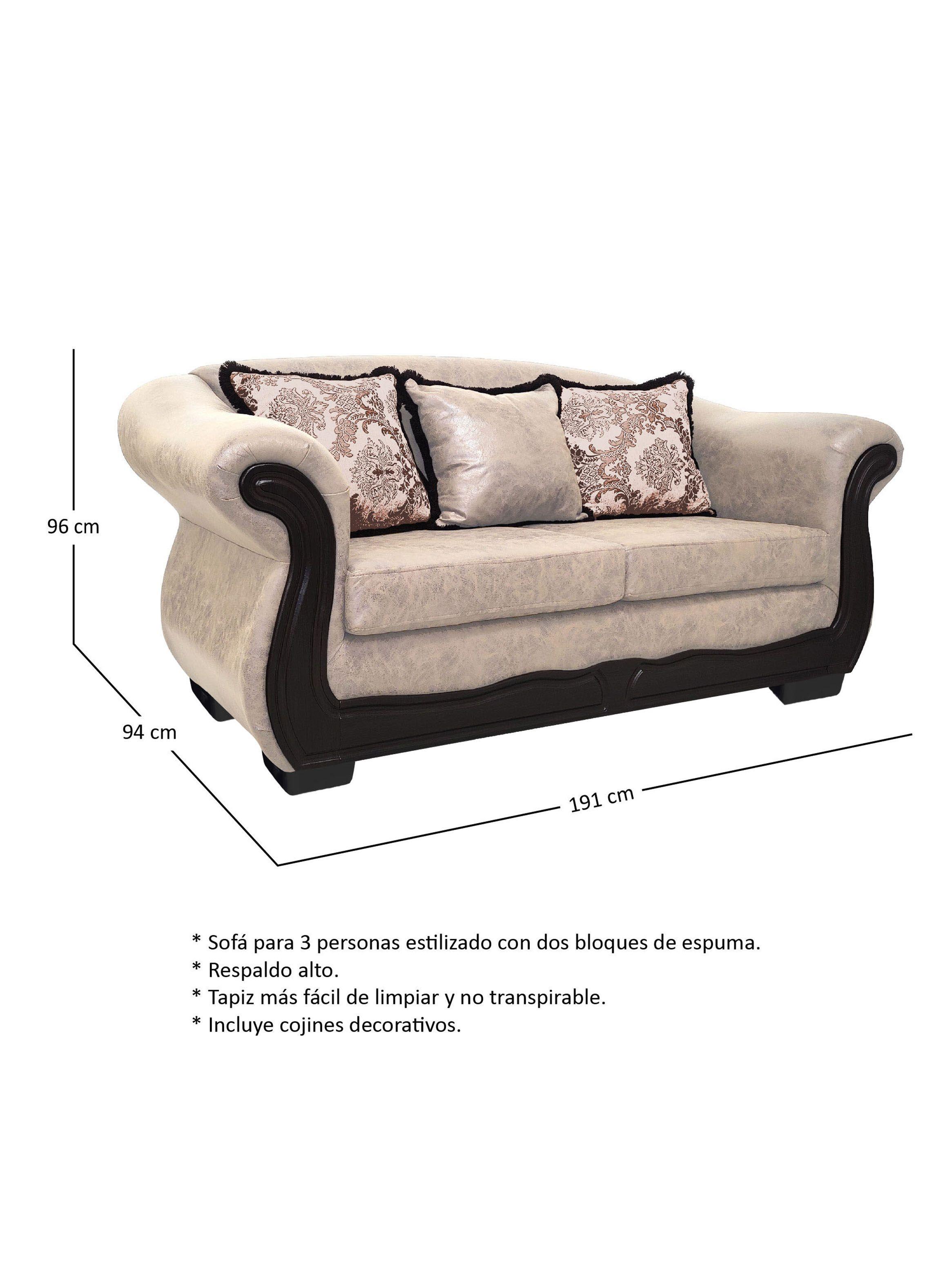 Living Con Resorte Estructural 6 Cuerpos 4+1+1 Grand Búfalo Envejecido Versión PREMIUM-2