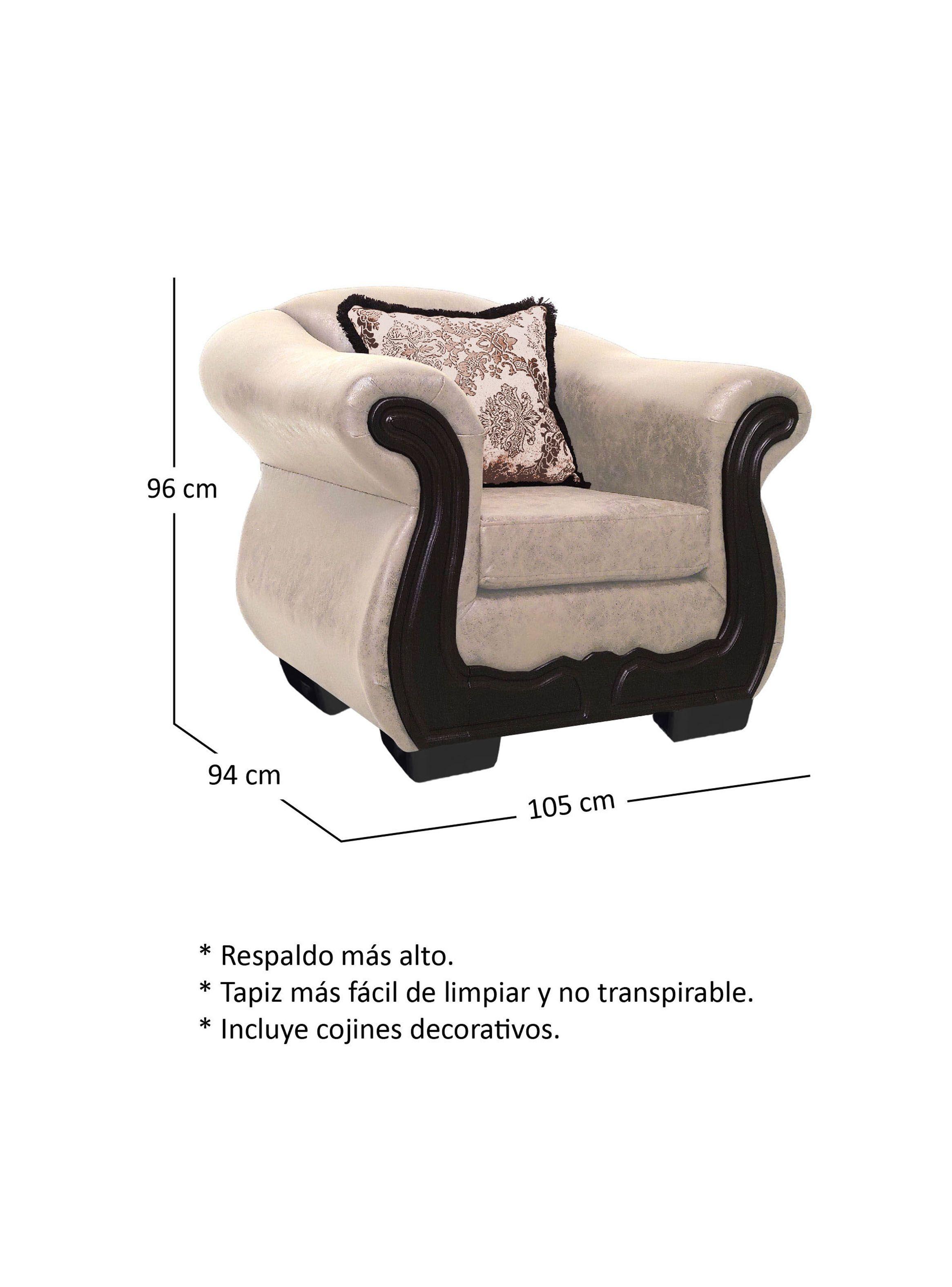 Living Con Resorte Estructural 6 Cuerpos 4+1+1 Grand Búfalo Envejecido Versión PREMIUM-3