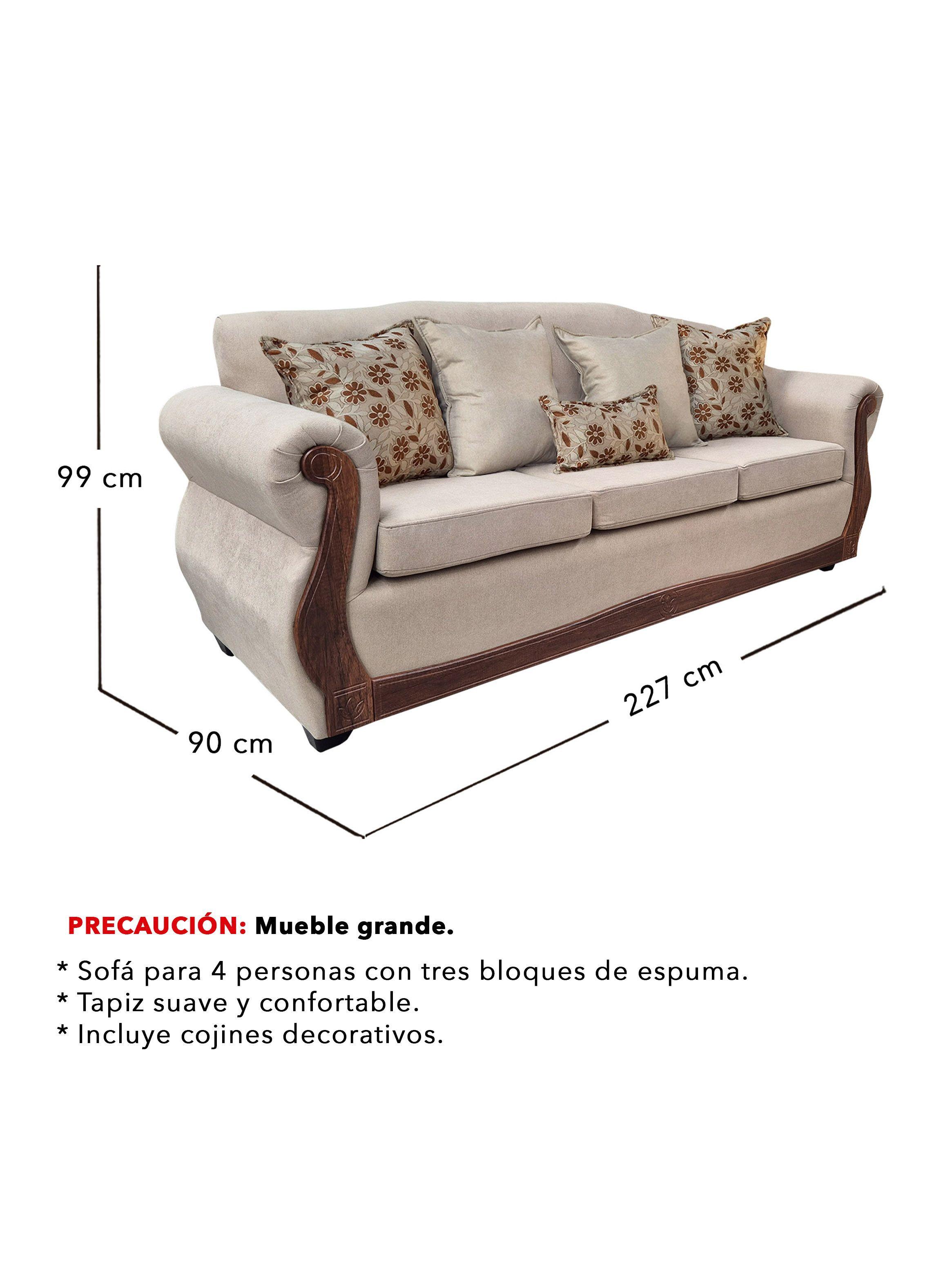 Living Con Resorte Estructural 6 Cuerpos 4+1+1 Gran Santi Chenille X-2