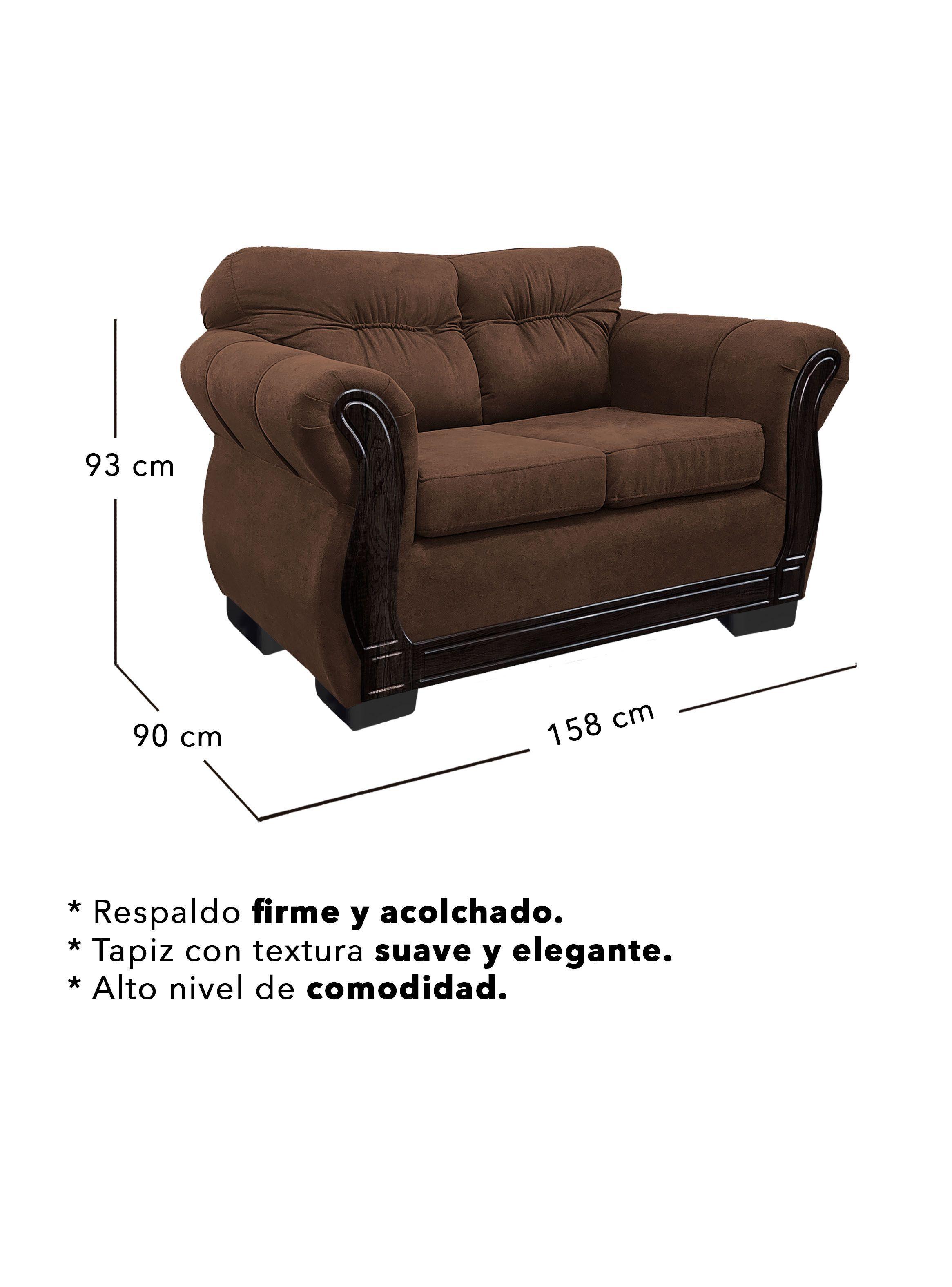 Sofá Con Respaldo Confortable 2 Personas Taurus Chenille -2