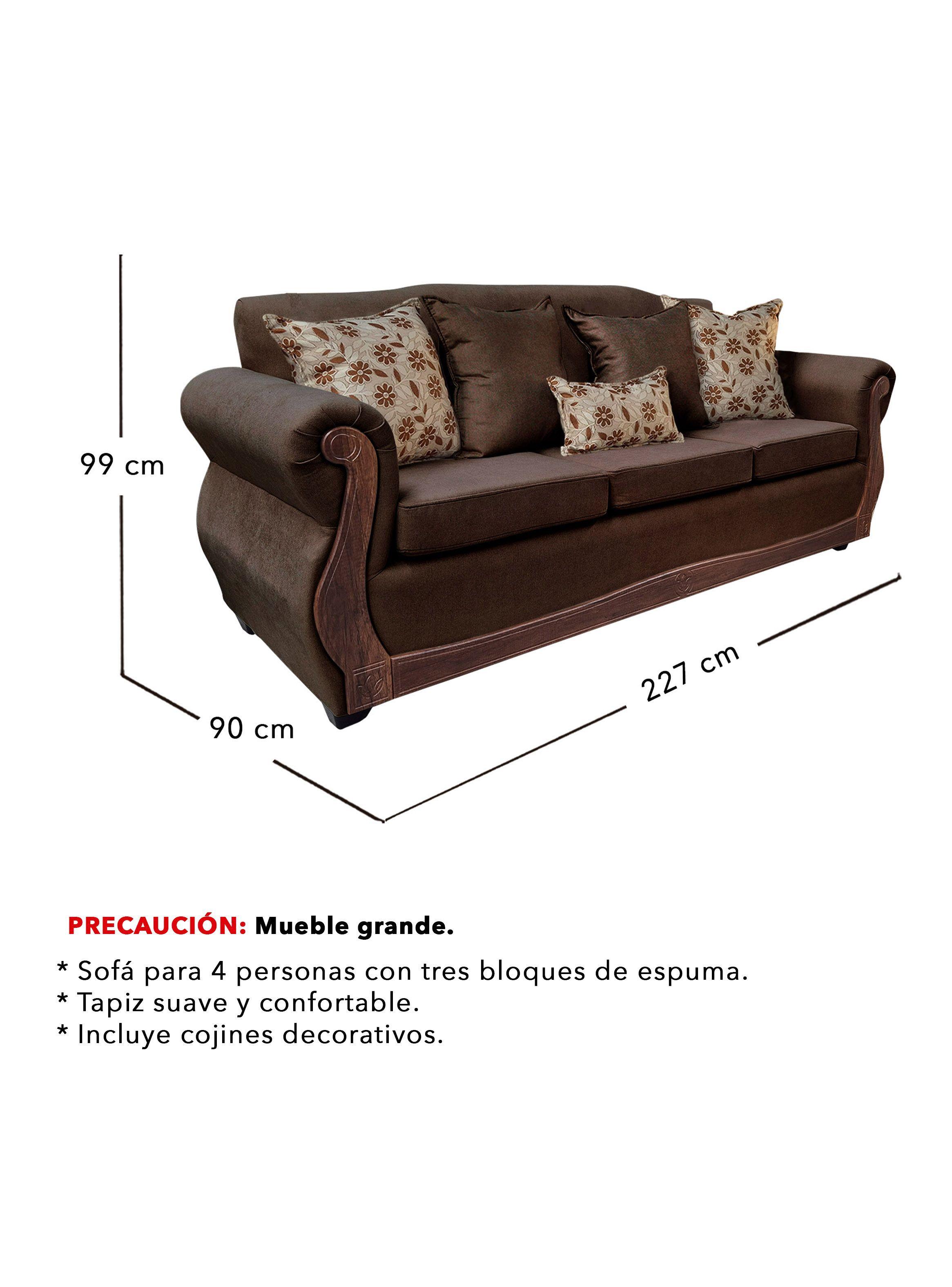 Sofá Con Resorte Estructural 4 Cuerpos Santi Chenille X-2