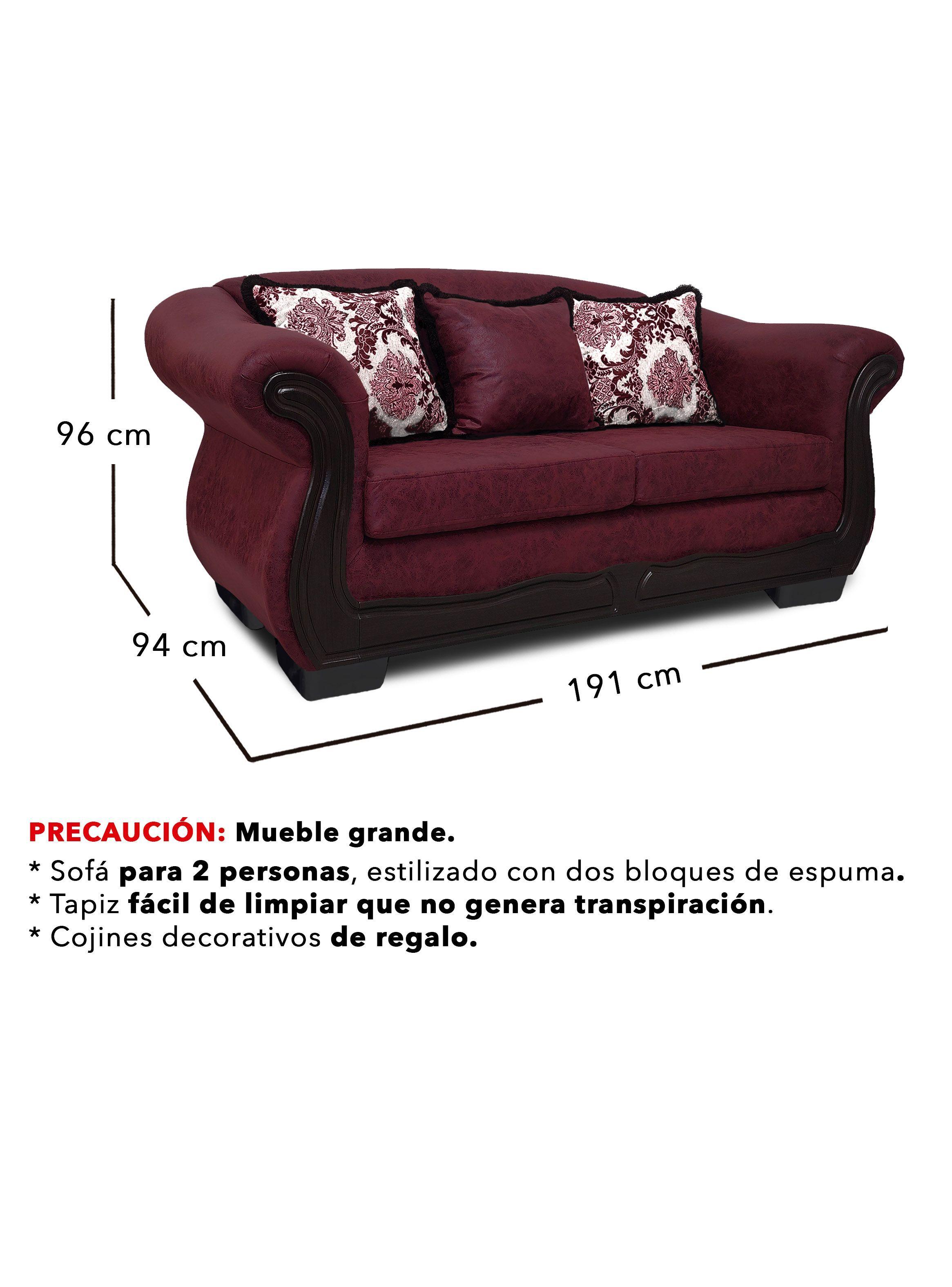 Sofá 3 Cuerpos Grand Búfalo Envejecido Burdeo Versión PREMIUM-2