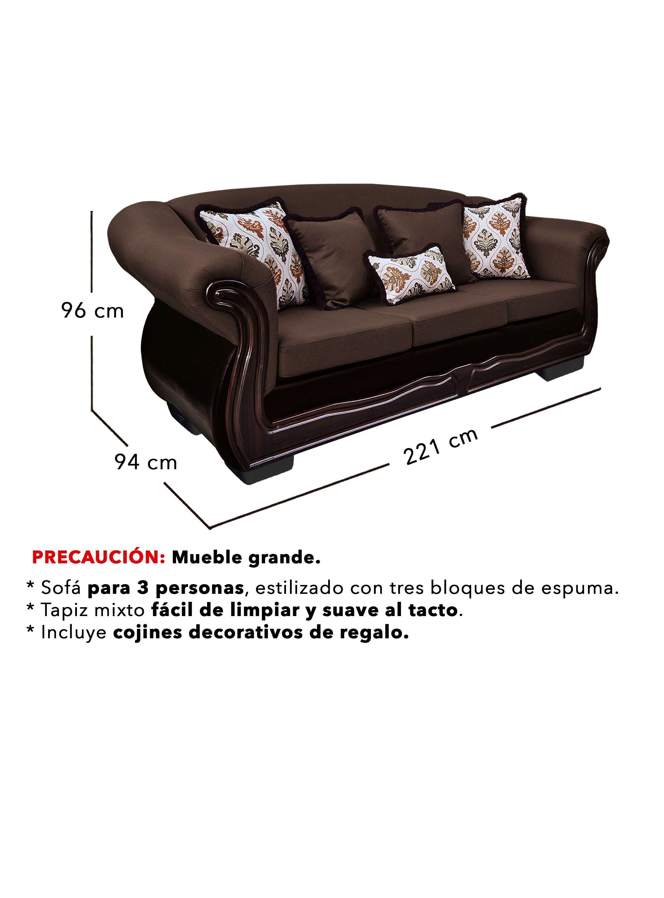 Living Con Resorte Estructural 8 Personas Búfalo 4+3+1 Chenille+PU-2