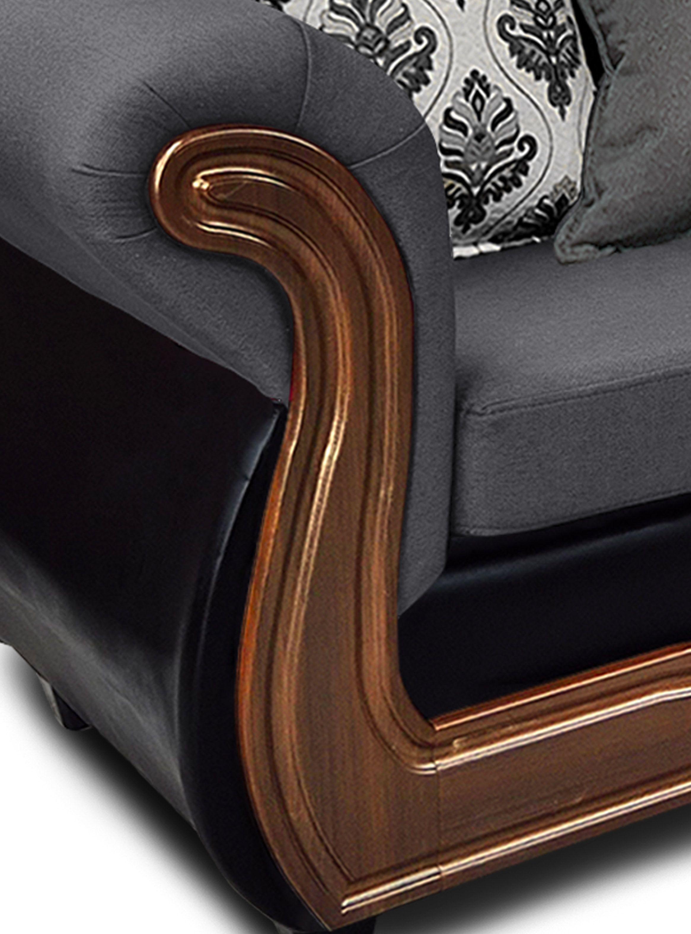 Living Con Resorte Estructural 9 Cuerpos 4+3+1+1 Grand Búfalo Mixto PU + Chenille  X-1
