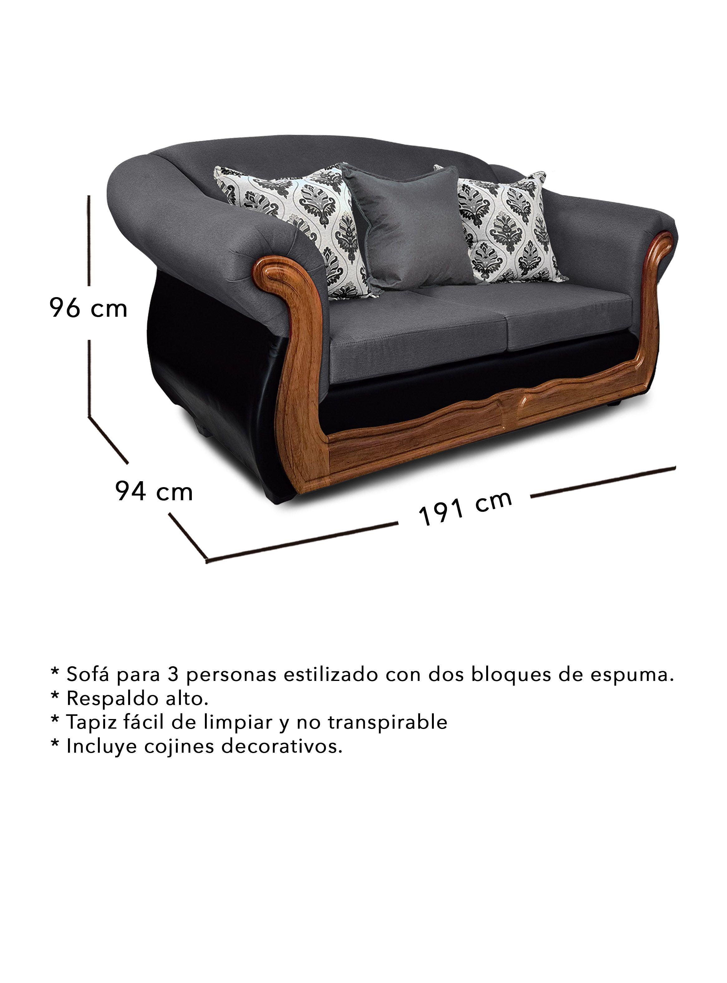 Living Con Resorte Estructural 9 Cuerpos 4+3+1+1 Grand Búfalo Mixto PU + Chenille  X-3