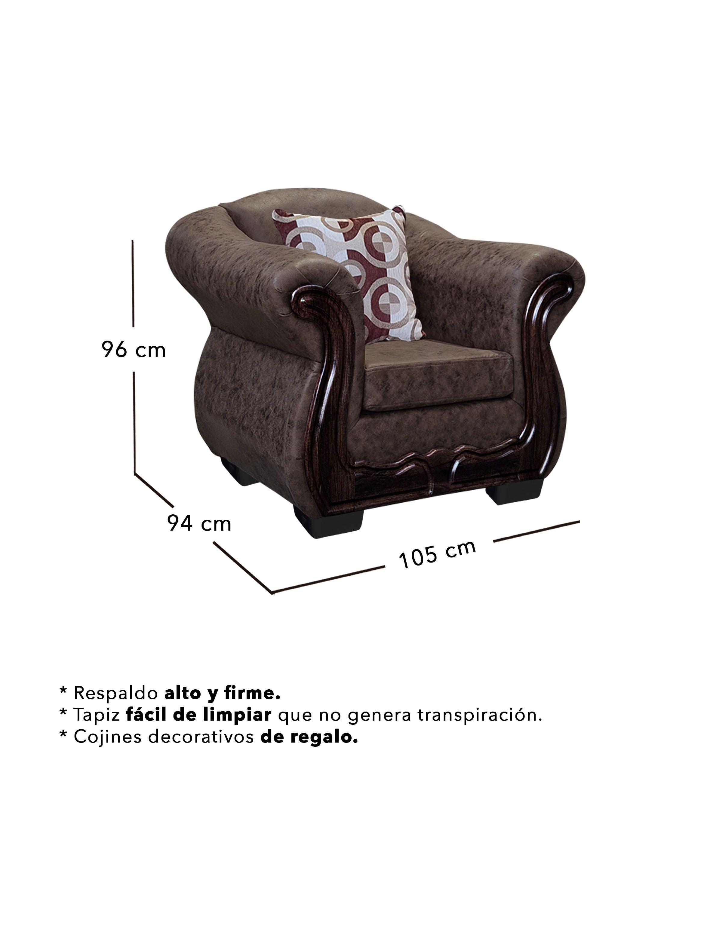 Living Con Resorte Estructural 5 Personas Búfalo 3+1+1 Envejecido-3