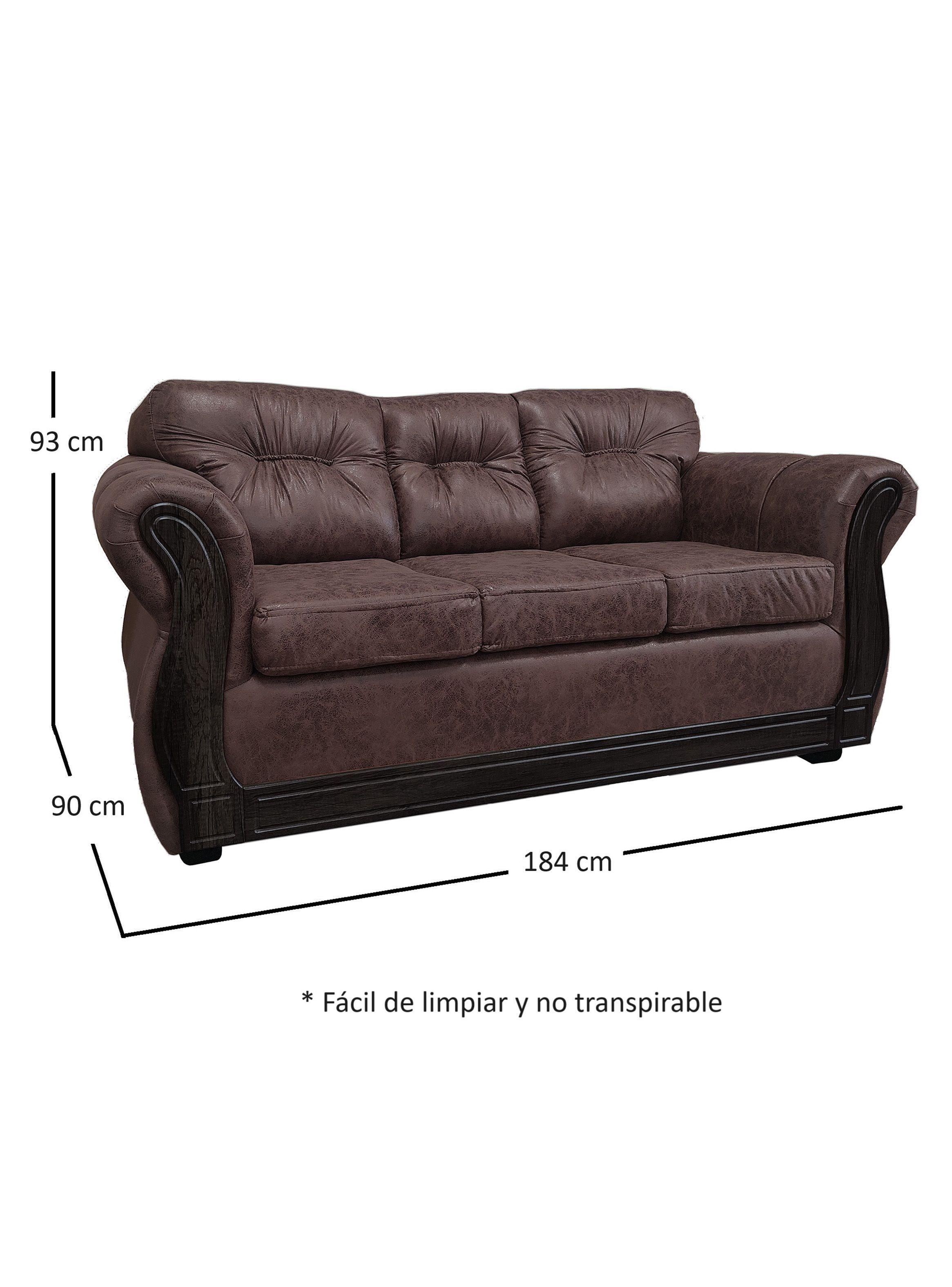 Sofá Con Respaldo Confortable 3 Personas Taurus Envejecido-2