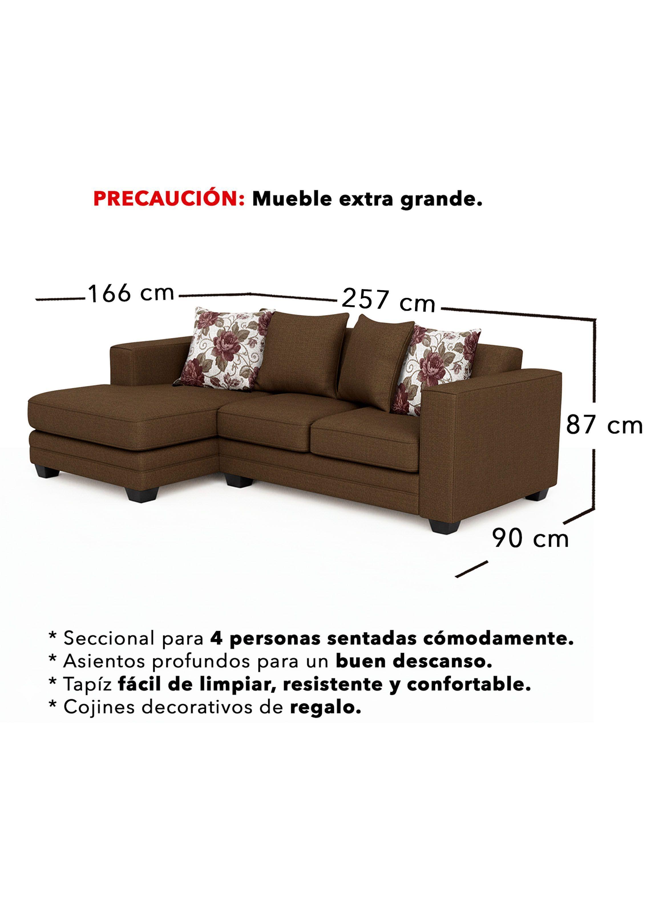 Sofá Seccional Izquierdo 4 Cuerpos XL Con Resorte Estructural Palazzo Chenille-2