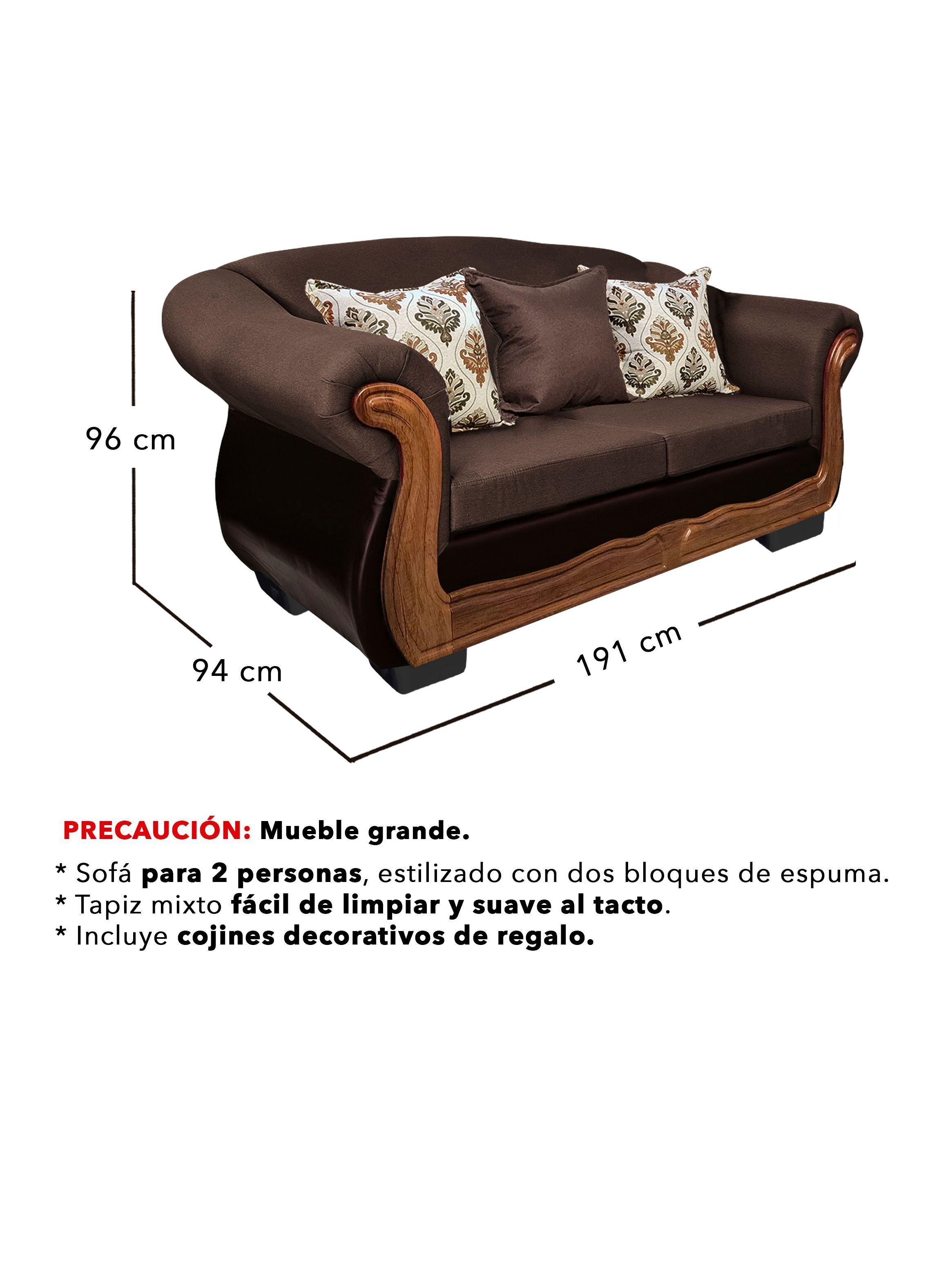 Living Con Resorte Estructural 8 Cuerpos Búfalo 4+3+1 Chenille+PU X-3
