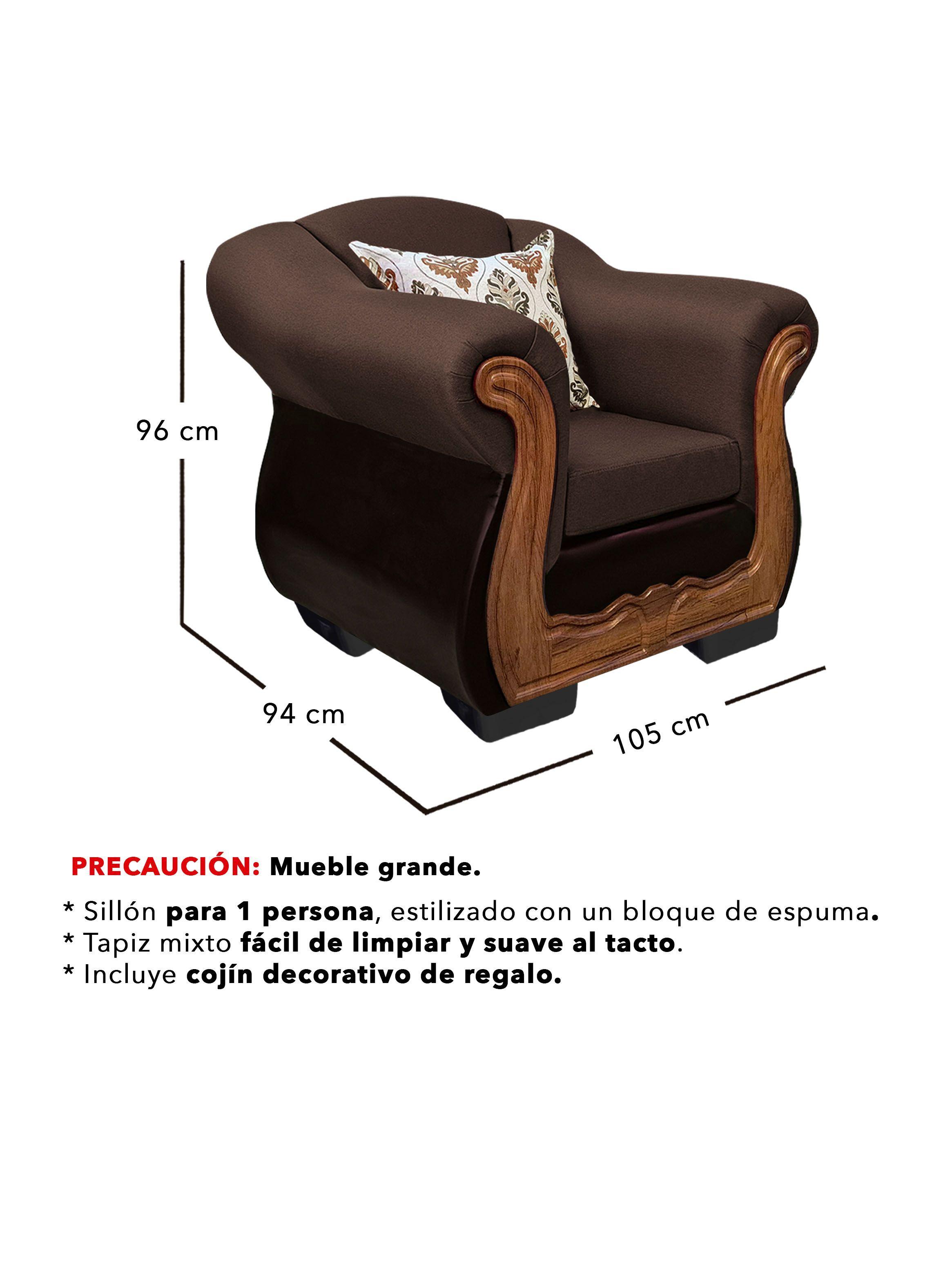 Living Con Resorte Estructural 8 Cuerpos Búfalo 4+3+1 Chenille+PU X-4
