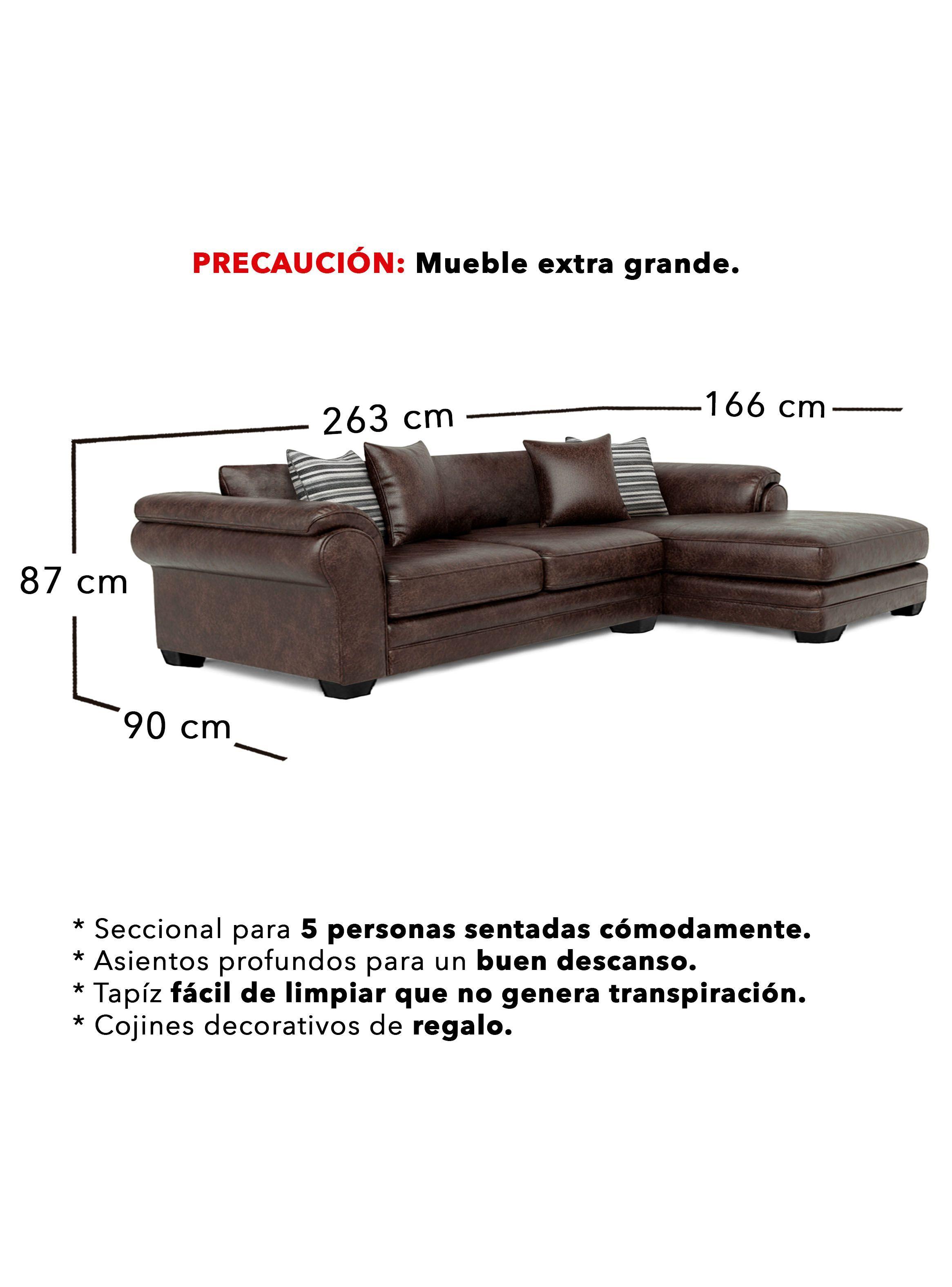 Sofá Seccional Derecho 5 Cuerpos XL Versión Premium Grandón Envejecido-2