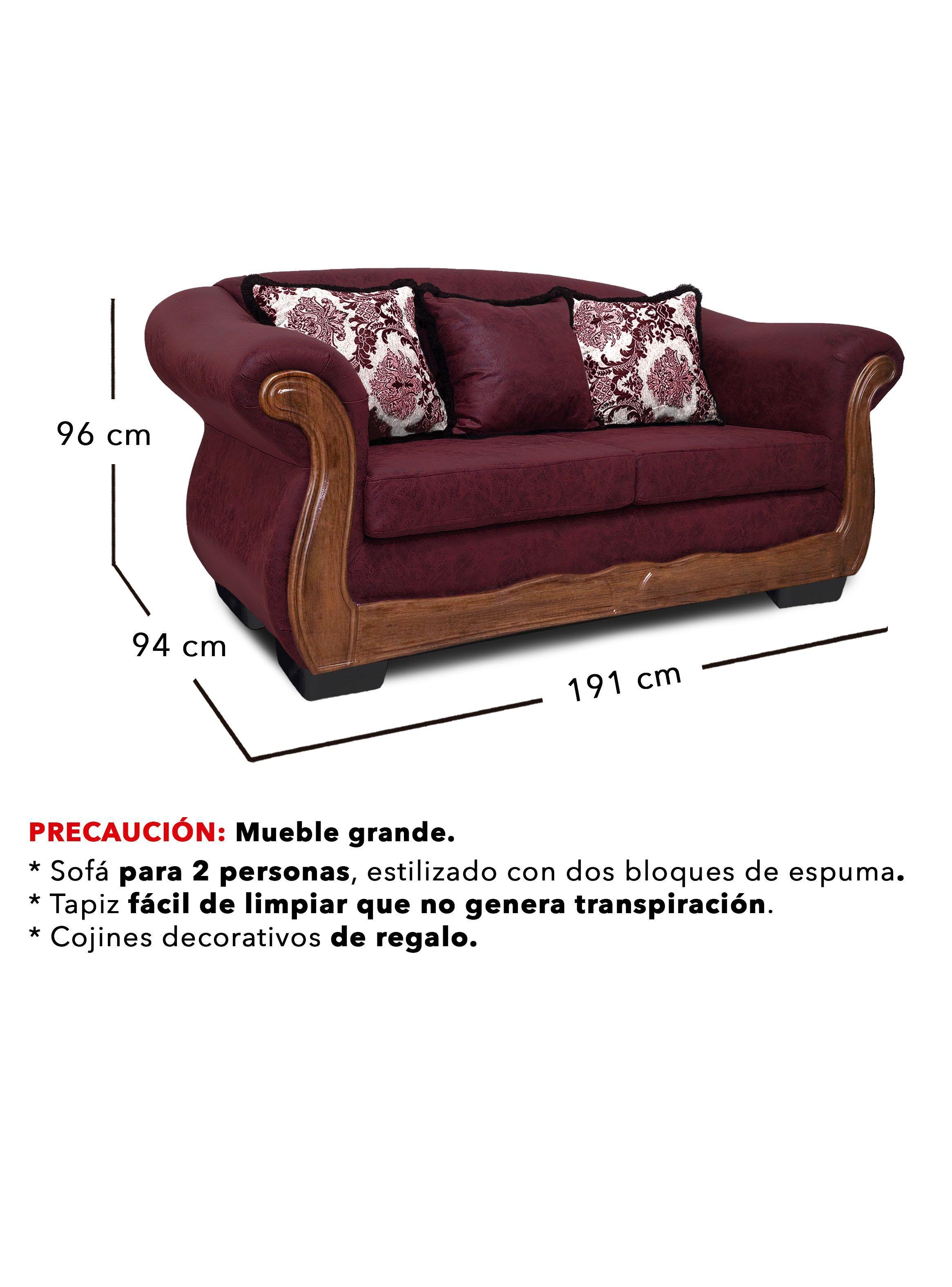 Sofá 3 Cuerpos Grand Búfalo Envejecido Burdeo Versión PREMIUM-2