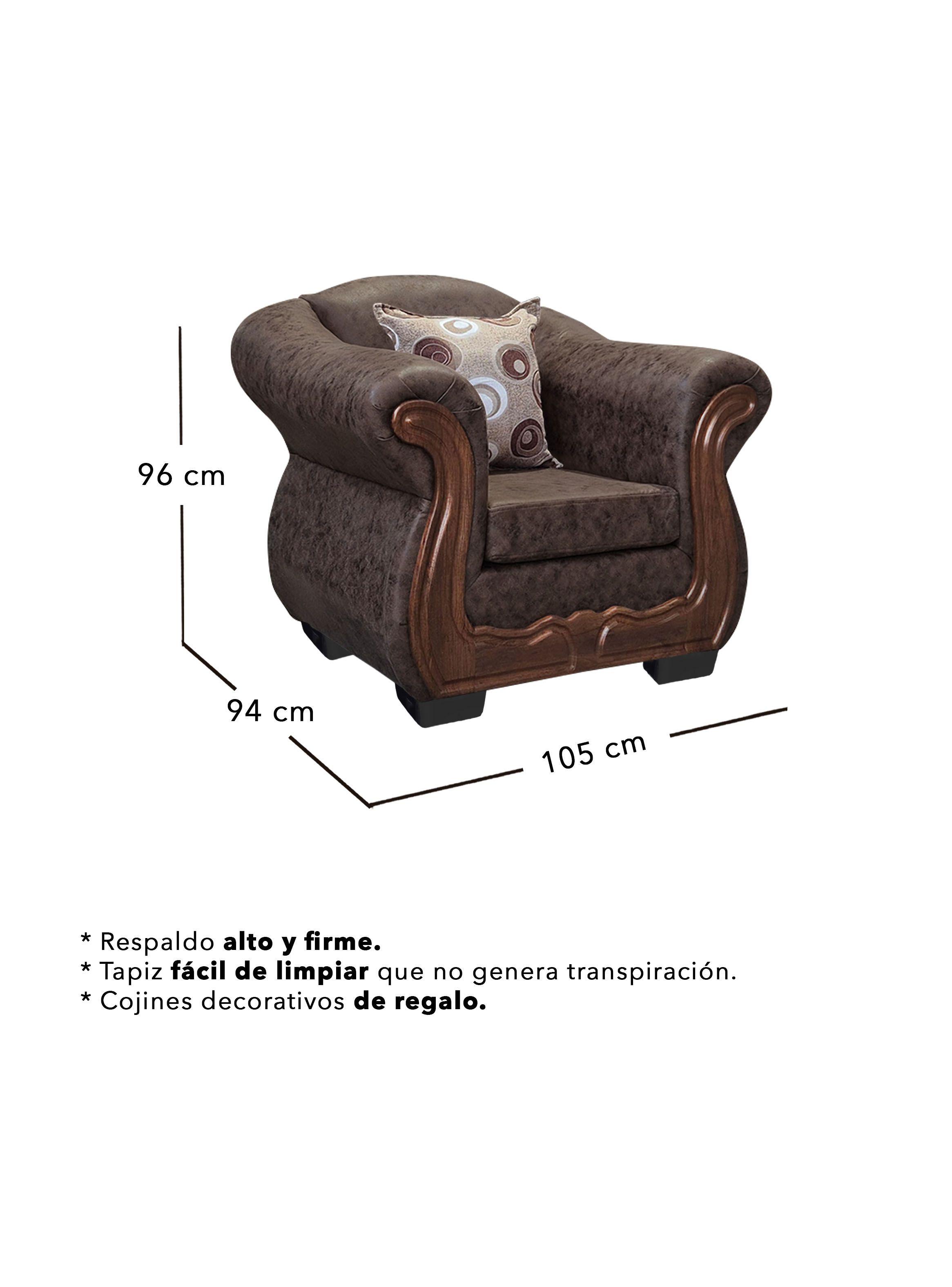 Living Con Resorte Estructural 6 Personas Búfalo 4+1+1 Envejecido X-3