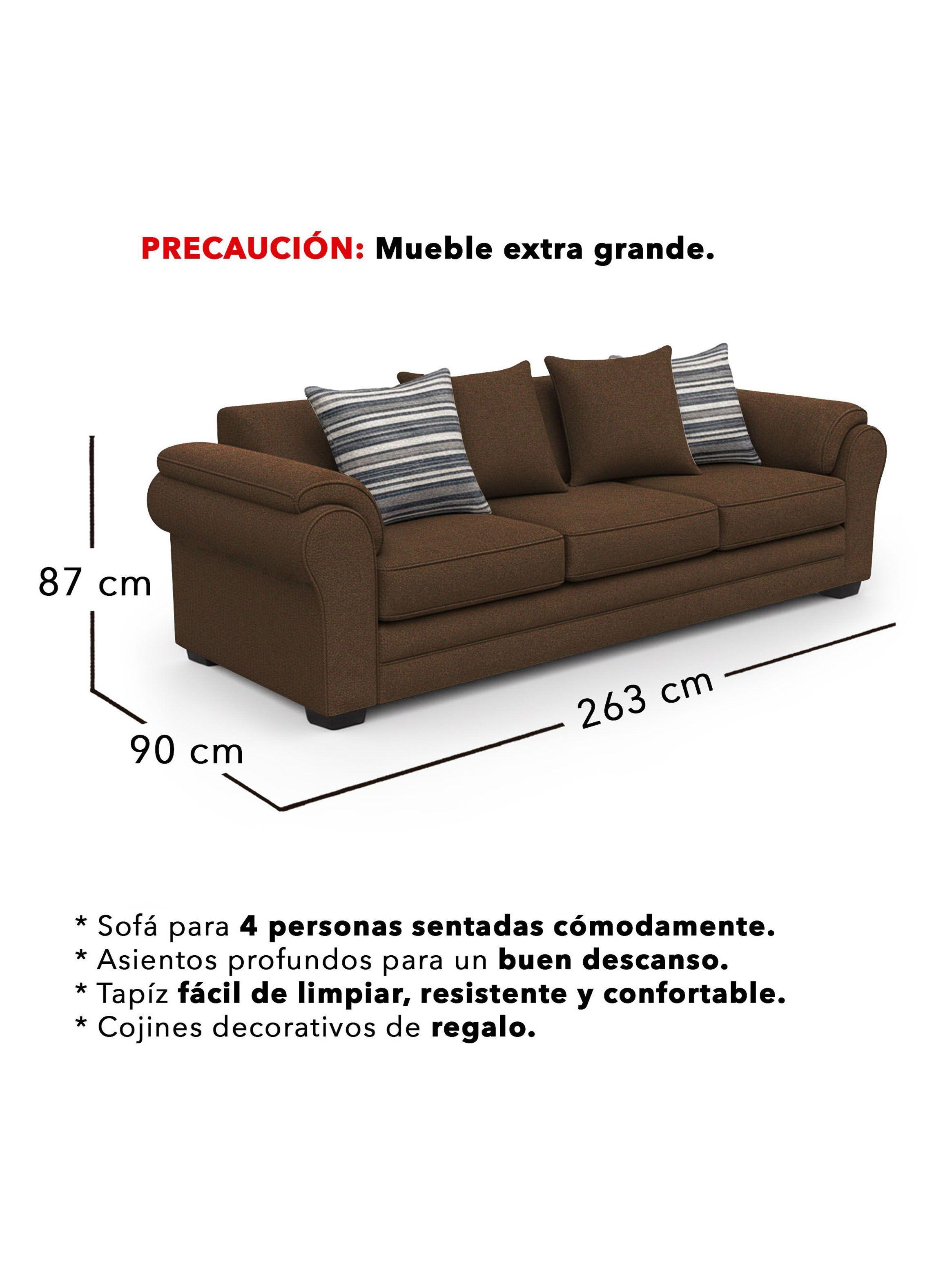 Living 6 Cuerpos 4+1+1 XL Con Resorte Estructural Grandón Chenille -2