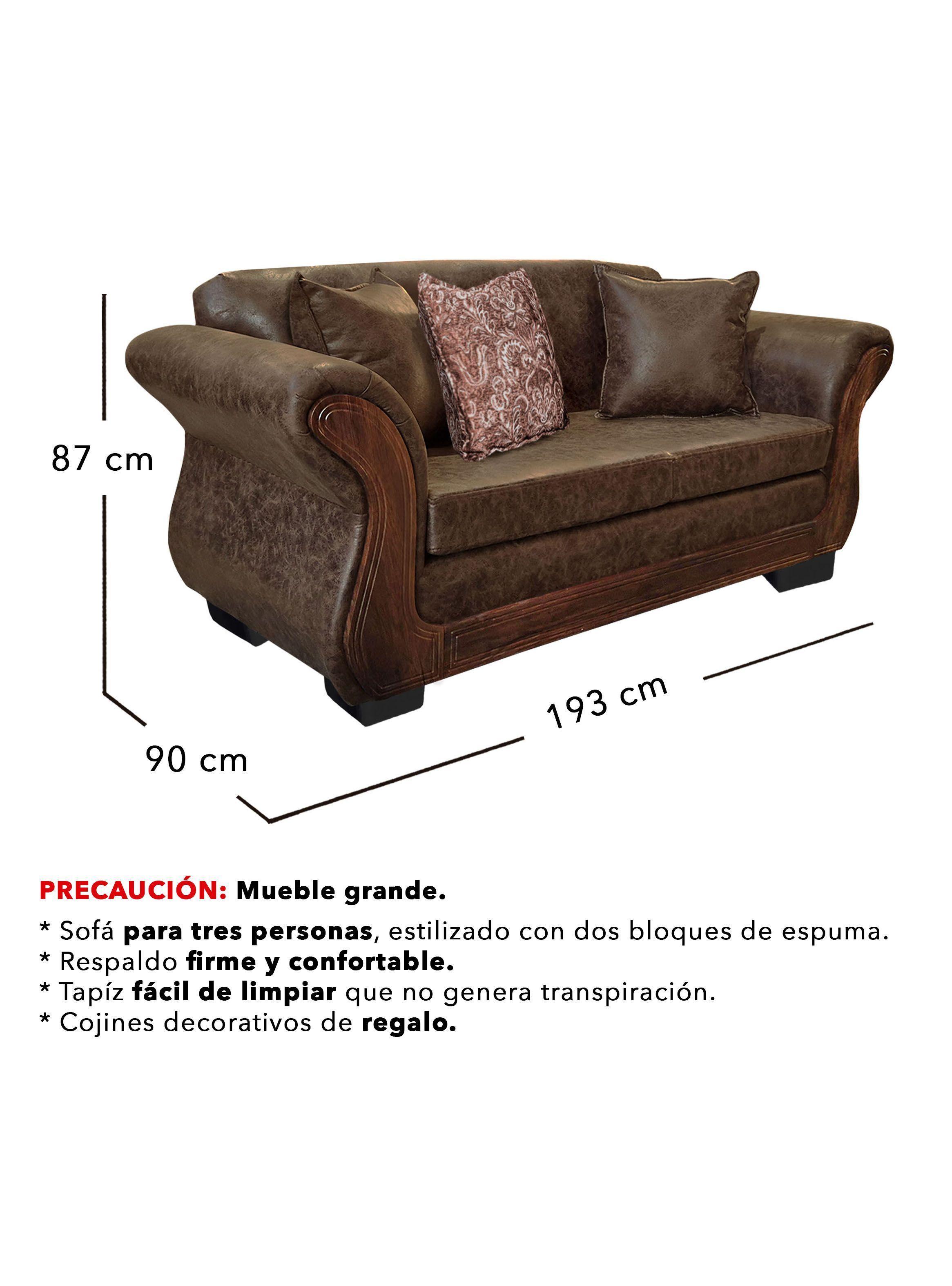 Living Con Resorte Estructural 5 Cuerpos 3+1+1 Finis Envejecido X-2