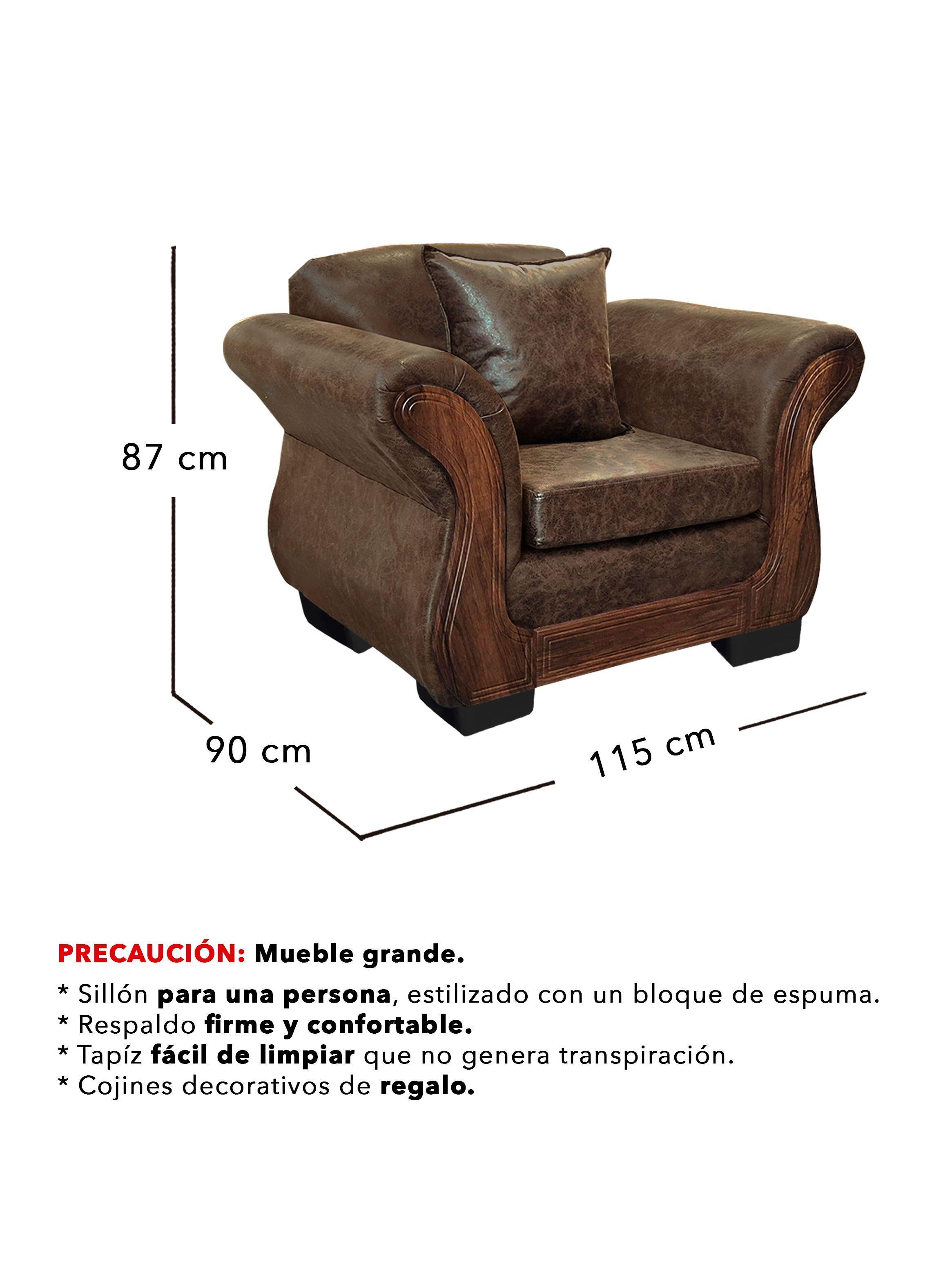 Living Con Resorte Estructural 5 Cuerpos 3+1+1 Finis Envejecido X-3