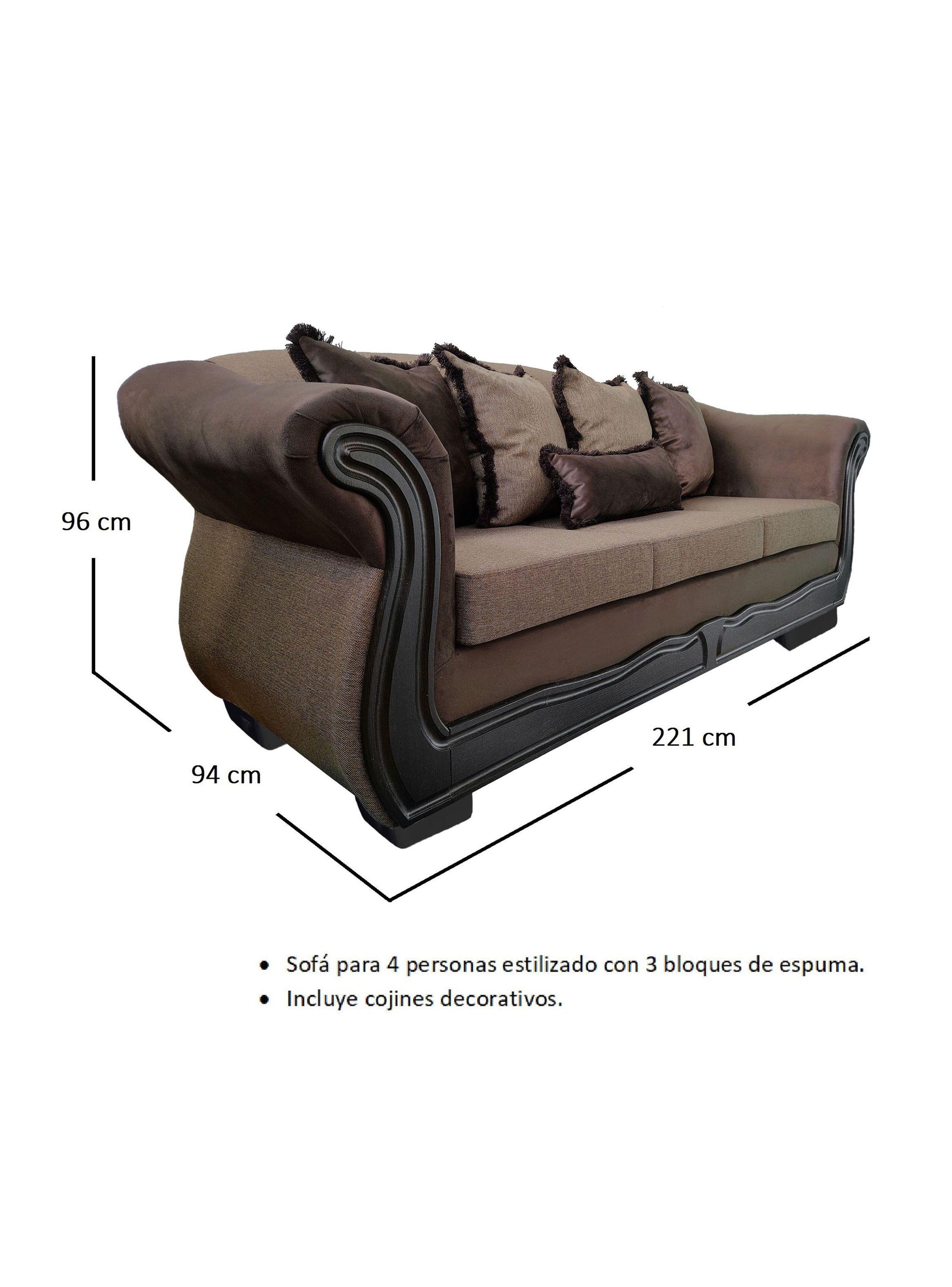 Living Con Resorte Estructural 7 Cuerpos 4+3 Grand Búfalo Lino Rústico Beige-2