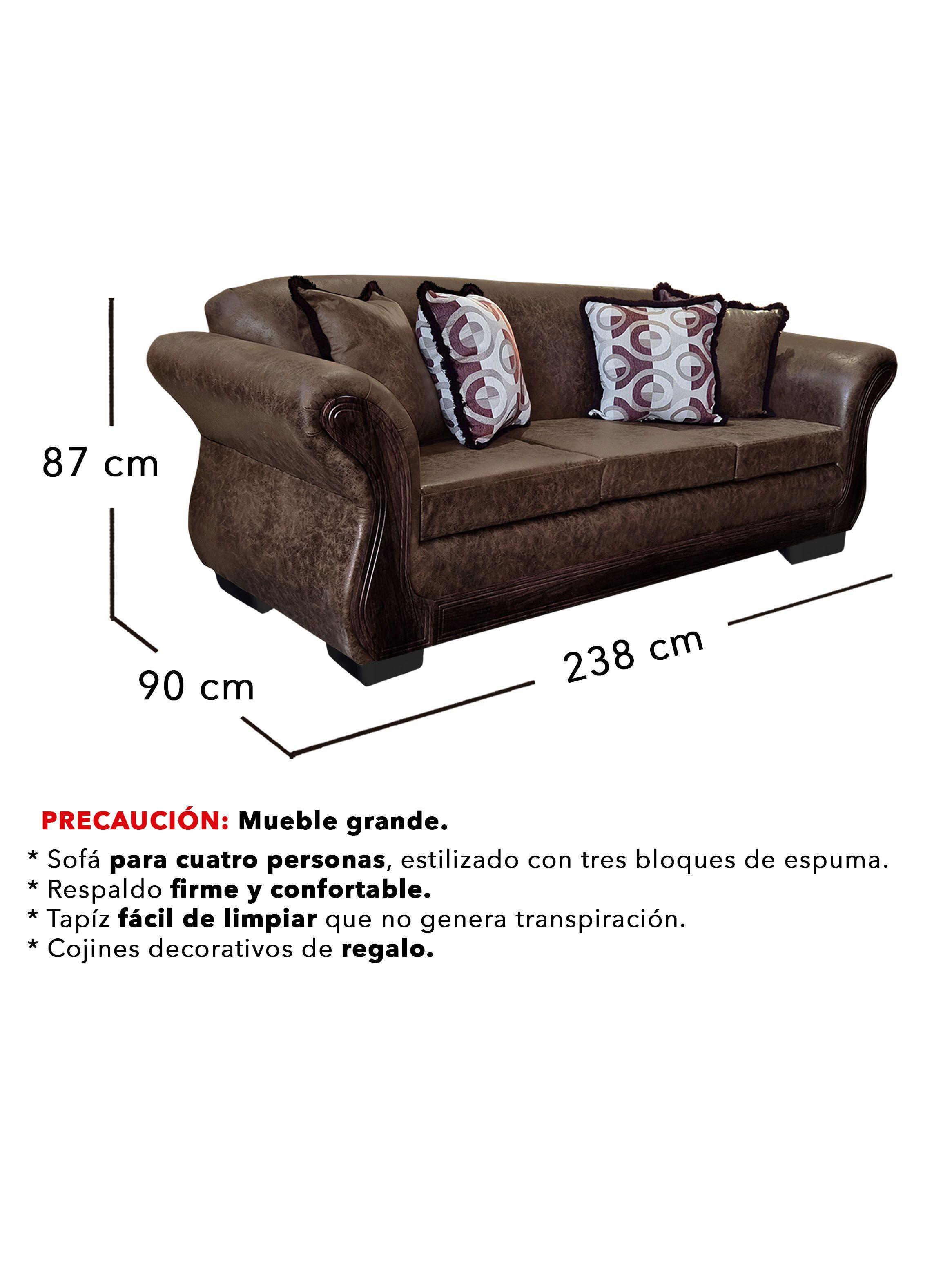 Living Con Resorte Estructural 6 Cuerpos 4+1+1 Finis Envejecido  -2