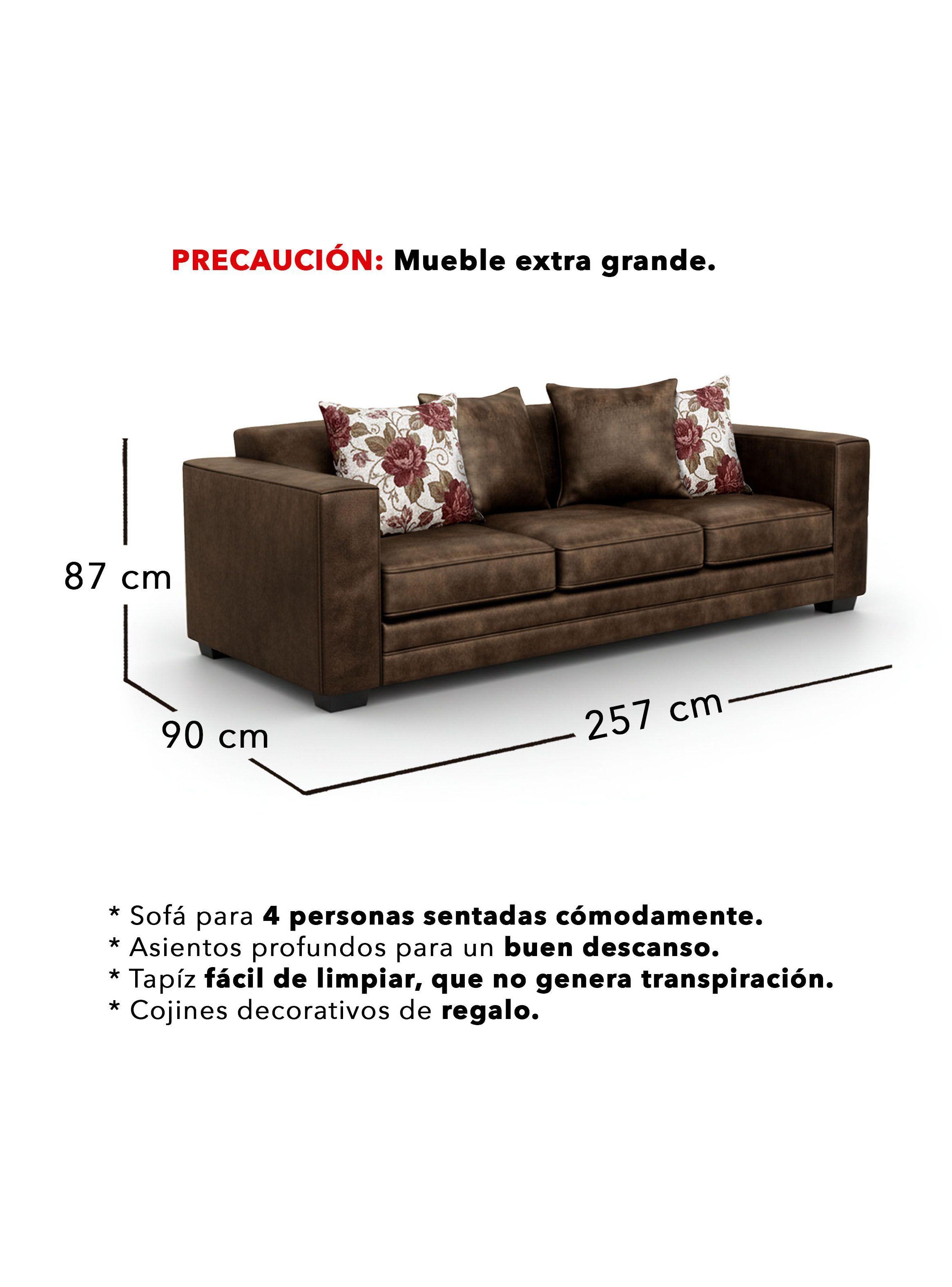 Living 8 Cuerpos 4+3+1 XL Con Resorte Estructural Palazzo Envejecido-2