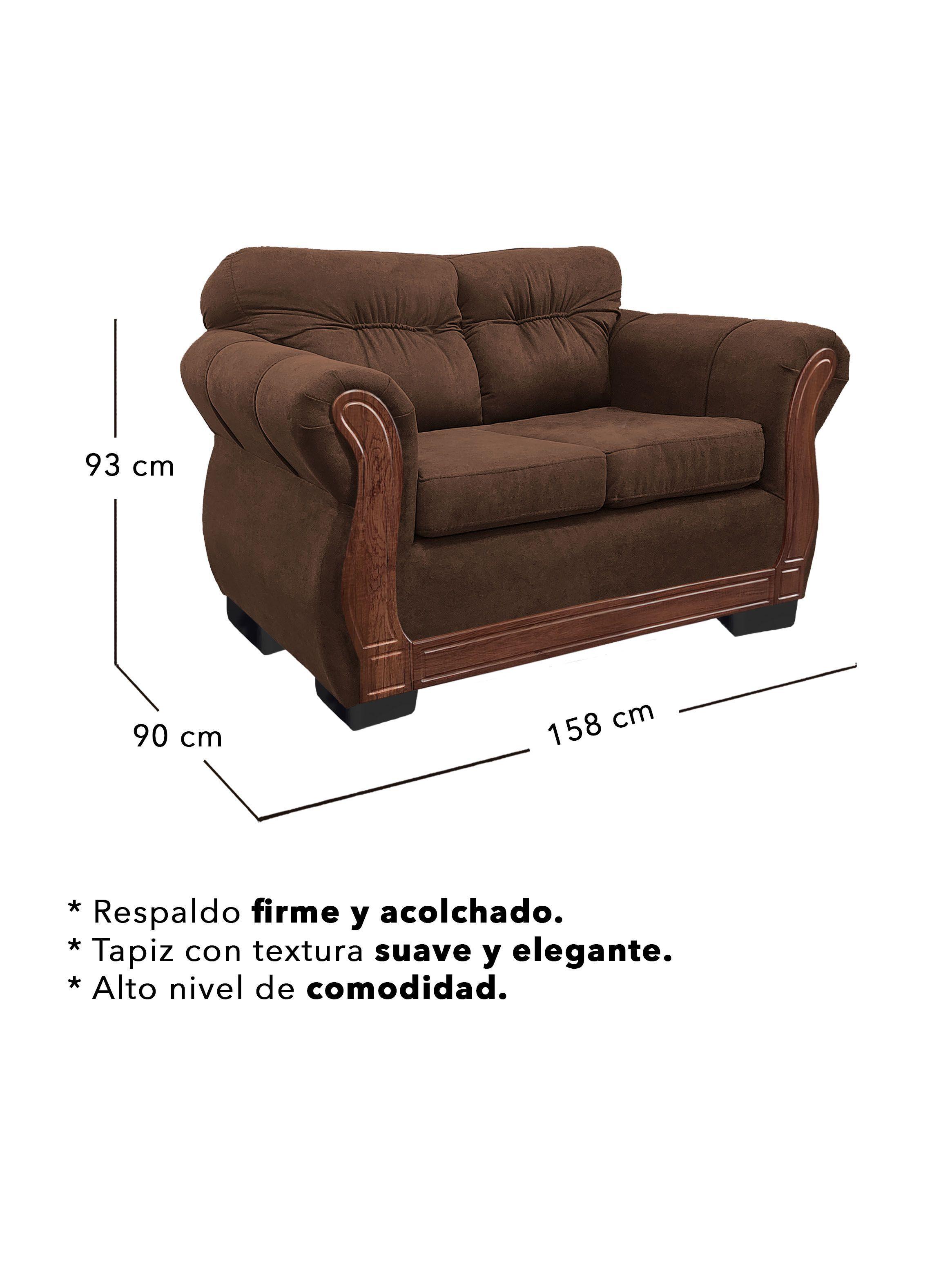 Sofá Con Respaldo Confortable 2 Cuerpos Taurus Chenille X-2