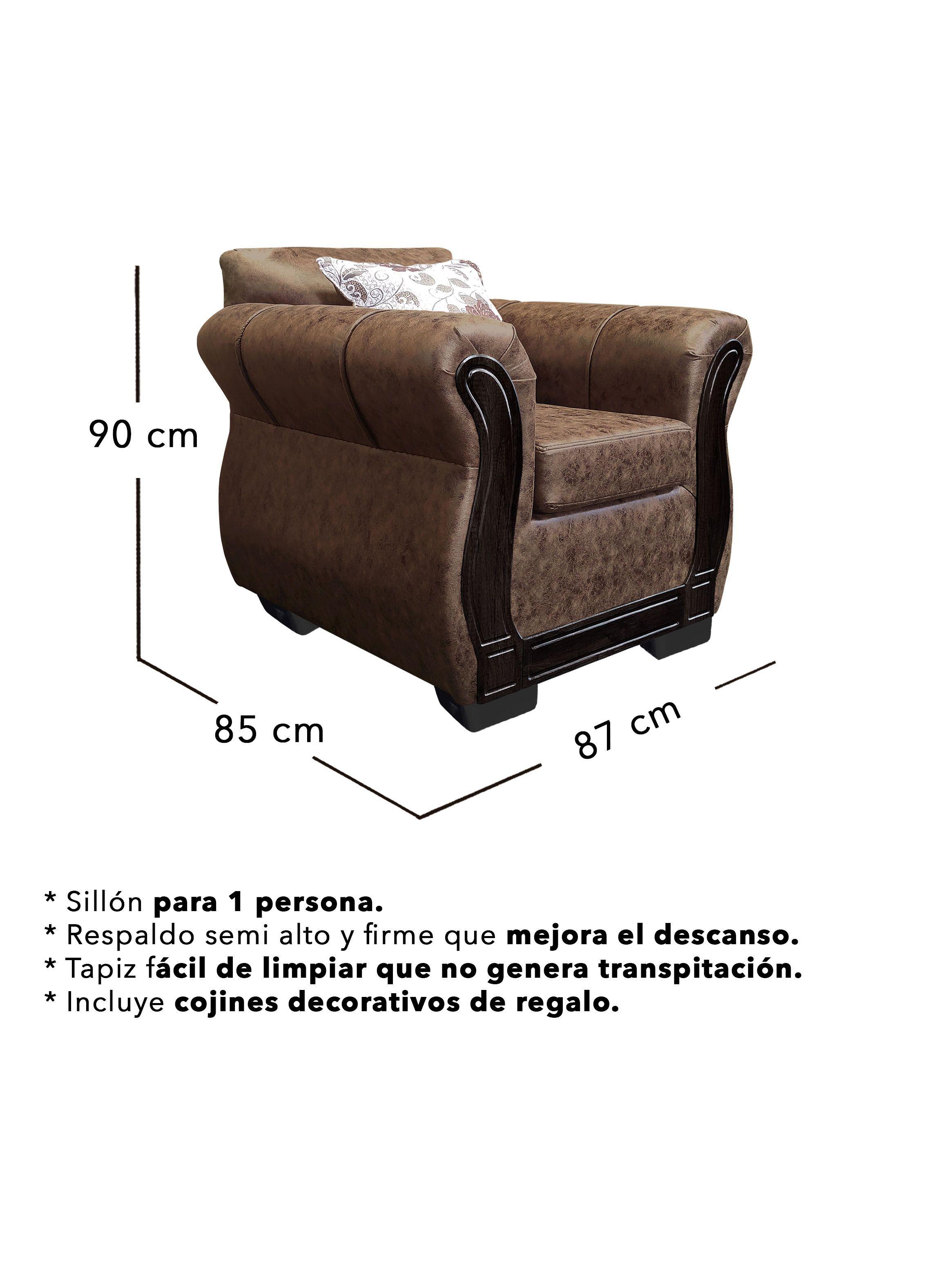Living Con Resorte Estructural 5 Cuerpos 3+1+1 Lisbon Envejecido  -3