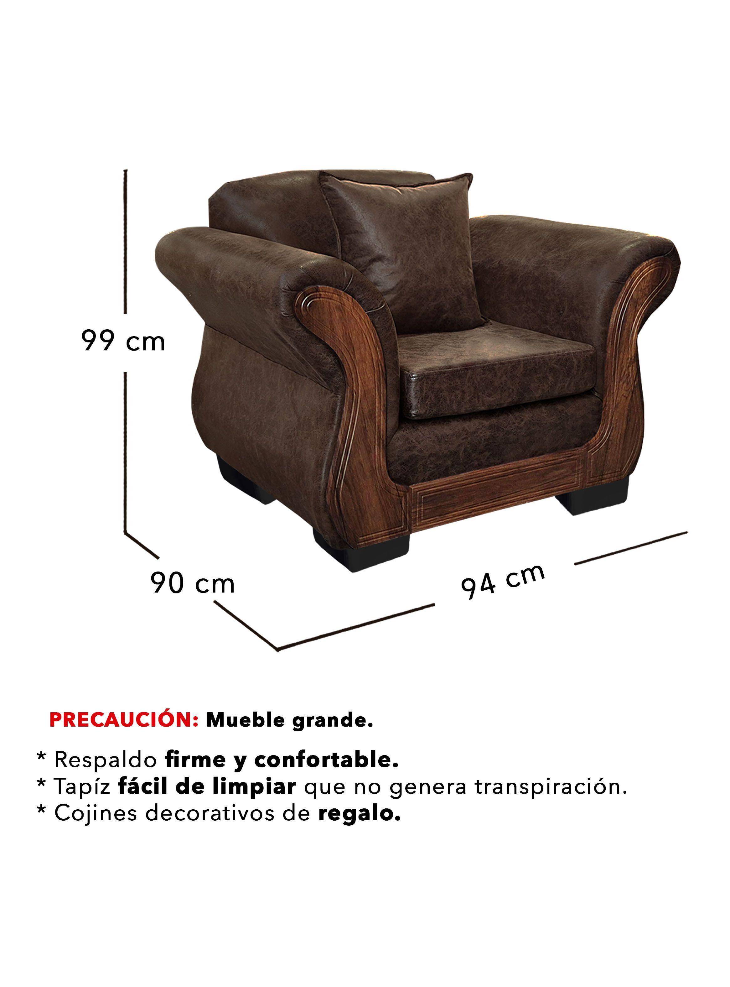 Living Con Resorte Estructural 6 Cuerpos 3+2+1 Palermo Envejecido Premium X-4