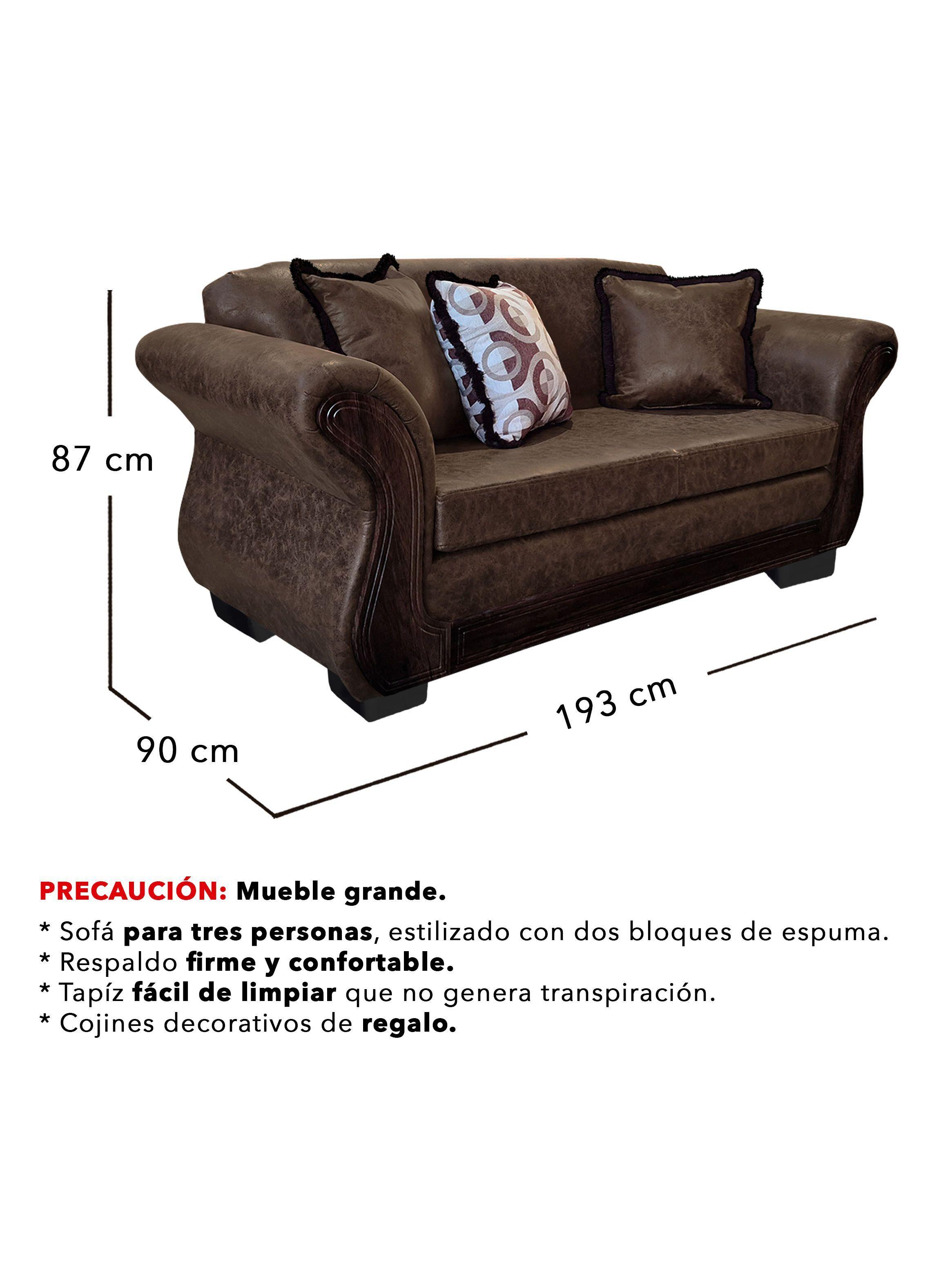 Living Con Resorte Estructural 5 Cuerpos 3+1+1 Finis Envejecido  -2