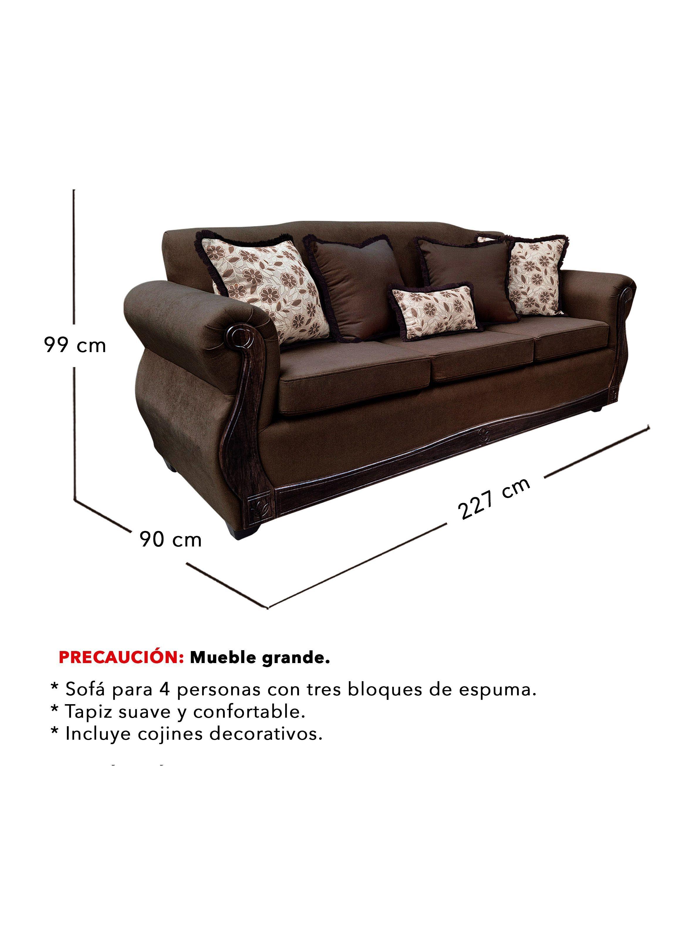 Living Con Resorte Estructural 8 Cuerpos 4+3+1 Gran Santi Chenille  -2