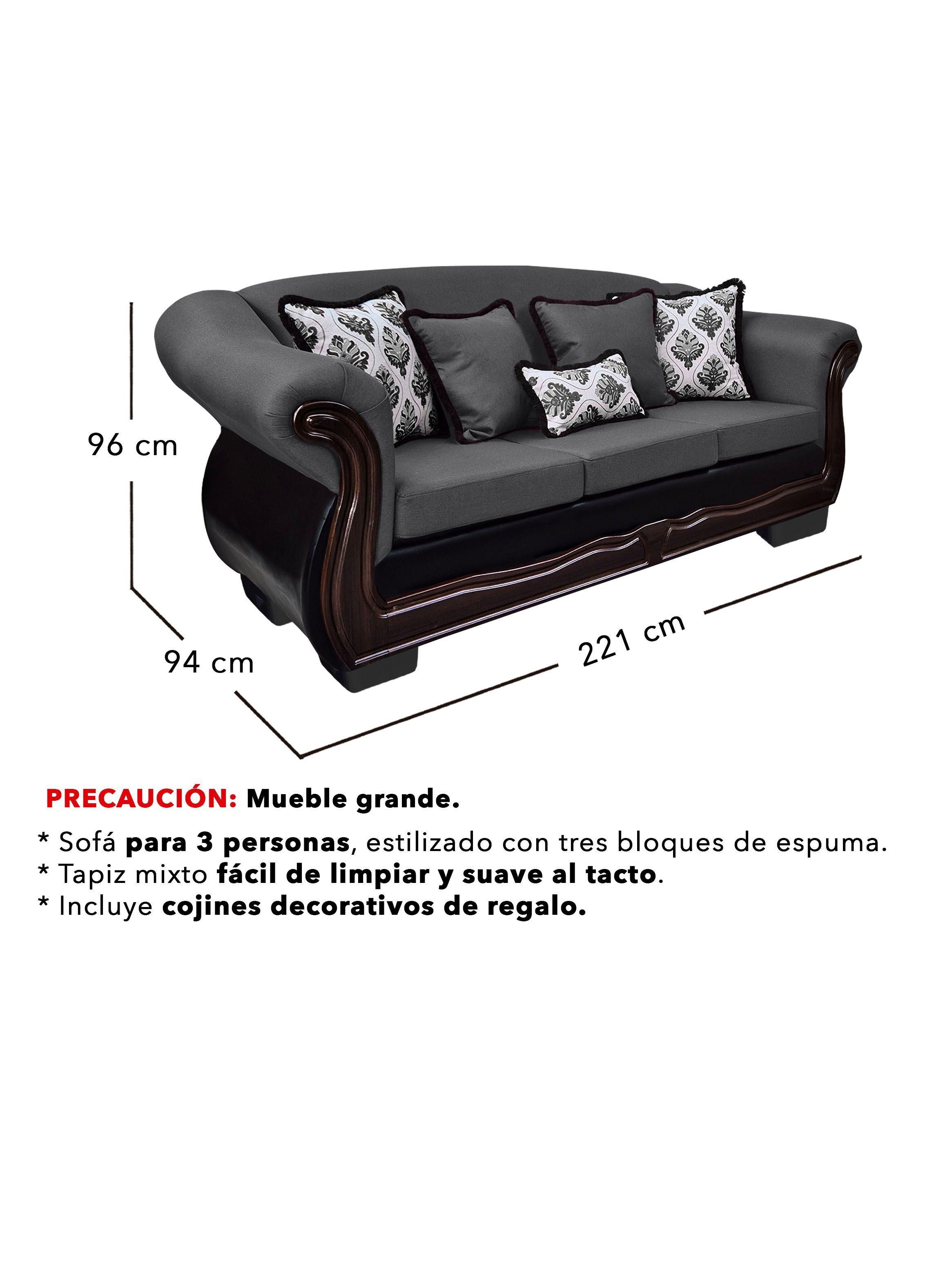 Living Con Resorte Estructural 7 Cuerpos Búfalo 4+3 Chenille+PU-2