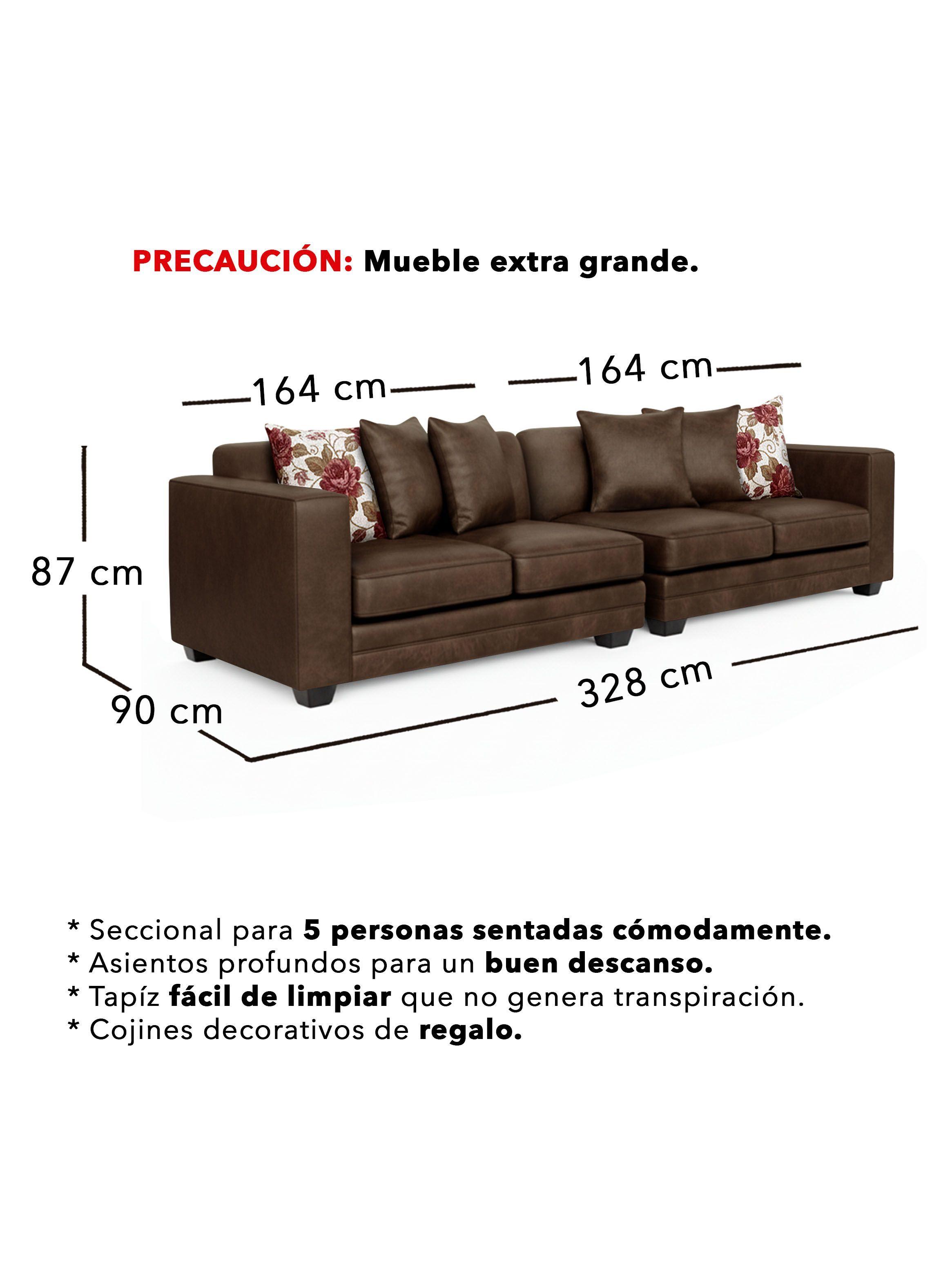 Sofá Seccional 5 Cuerpos XL Con Resorte Estructural Palazzo Envejecido-1