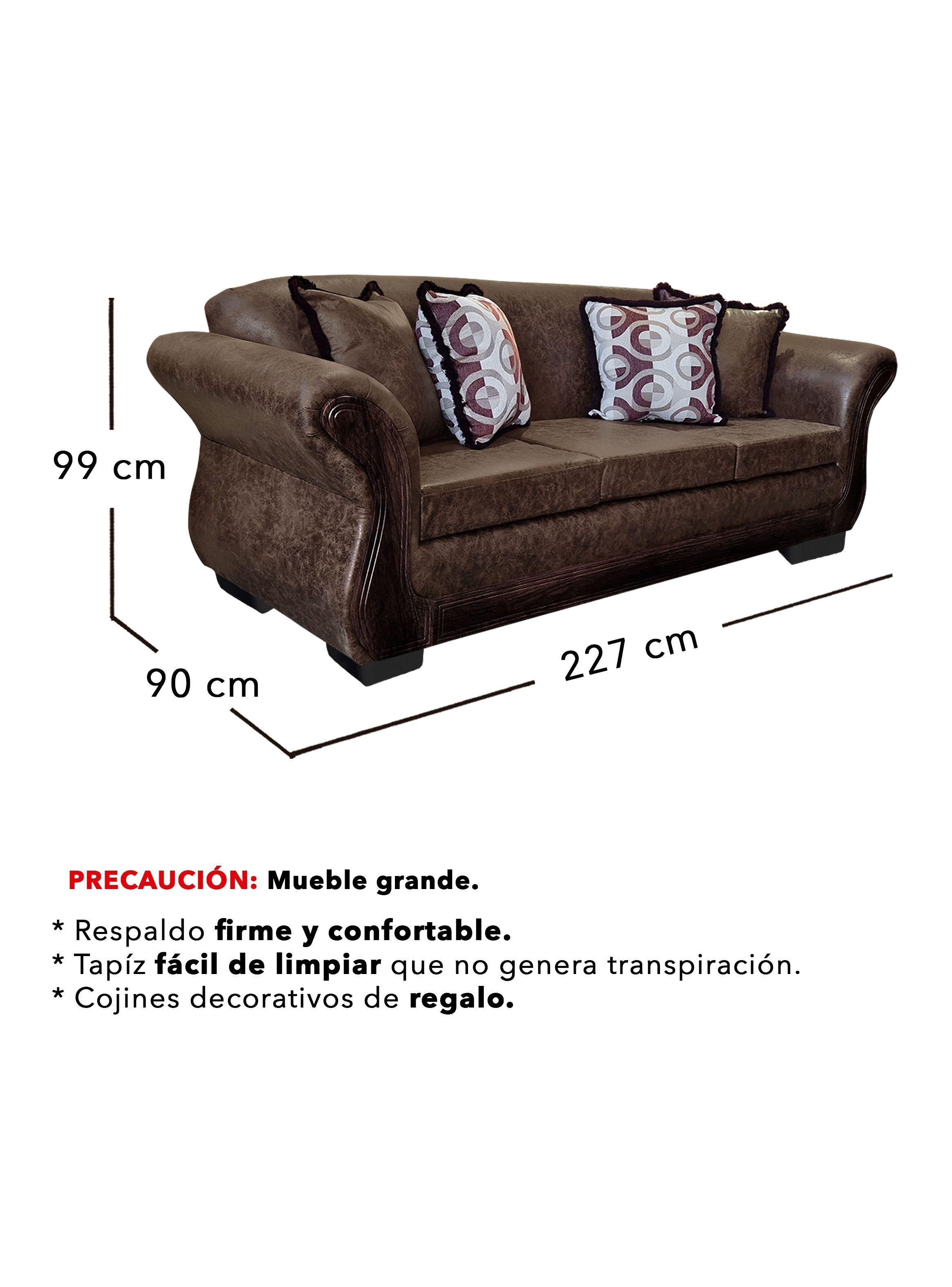 Sofá Para 3 Personas Palermo Envejecido Premium -2