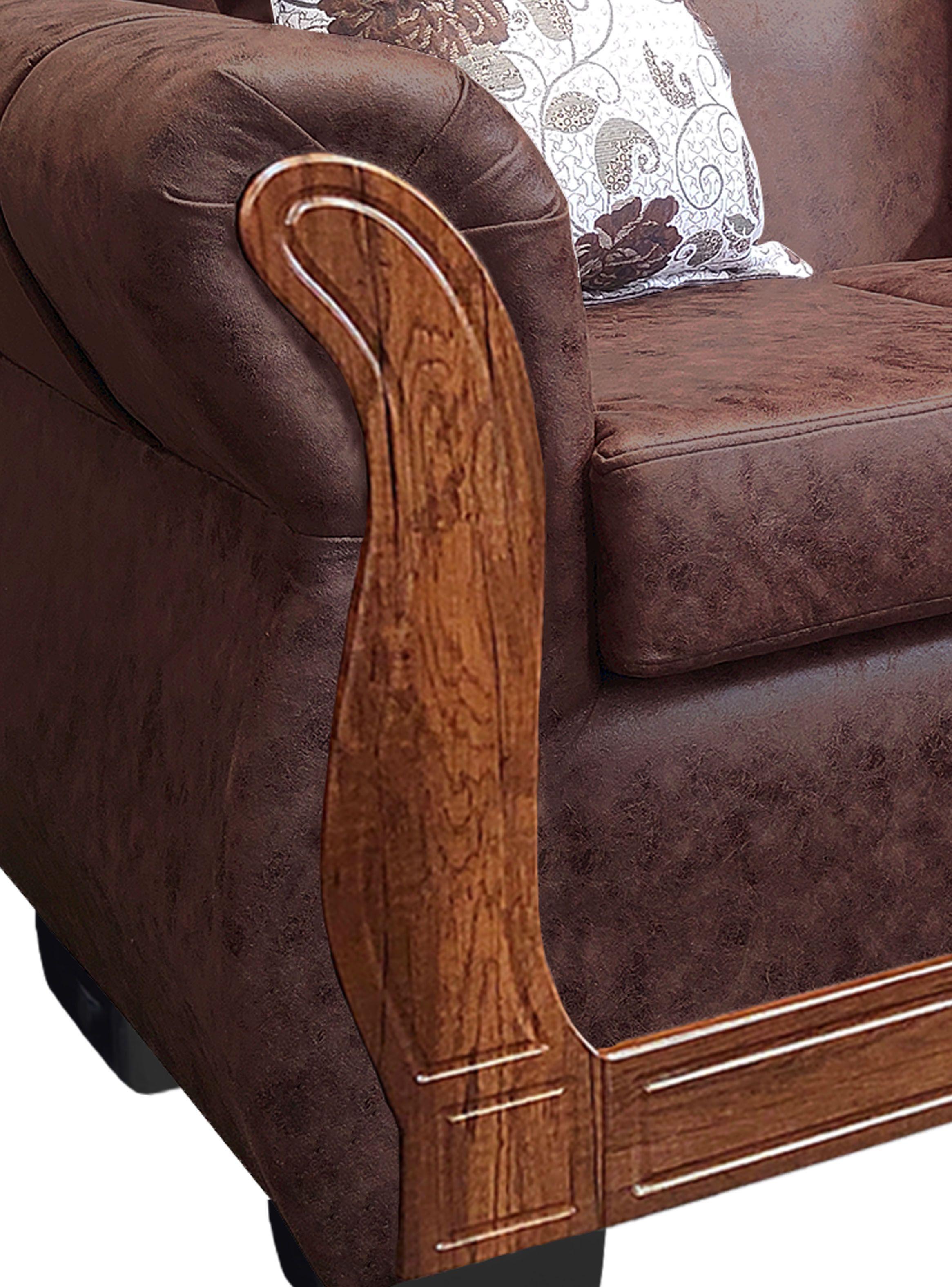 Sofá Con Resorte Estructural 3 Cuerpos Lisbon Envejecido X-1