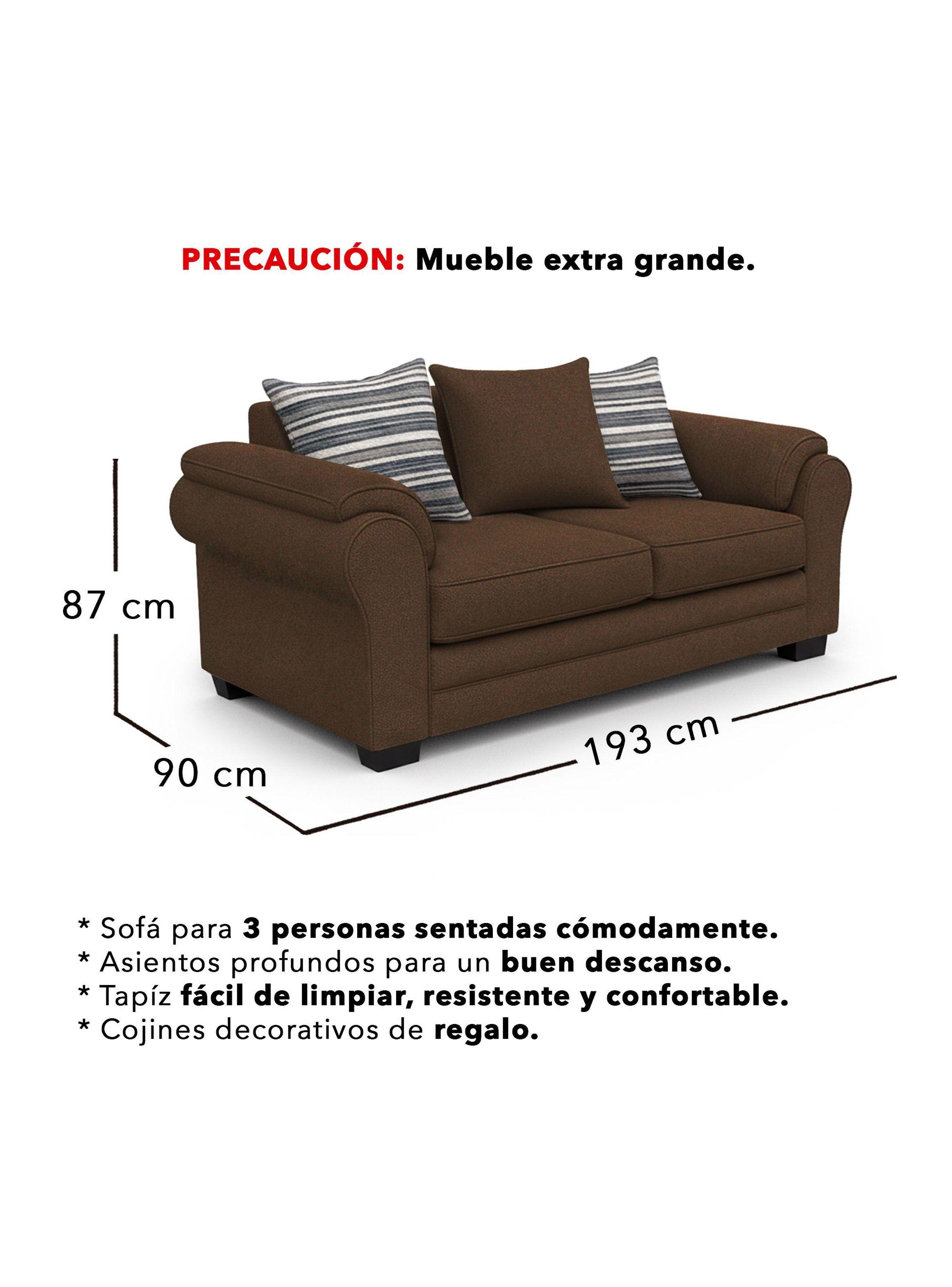 Living 5 Cuerpos 3+1+1 XL Con Resorte Estructural Grandón Chenille -2