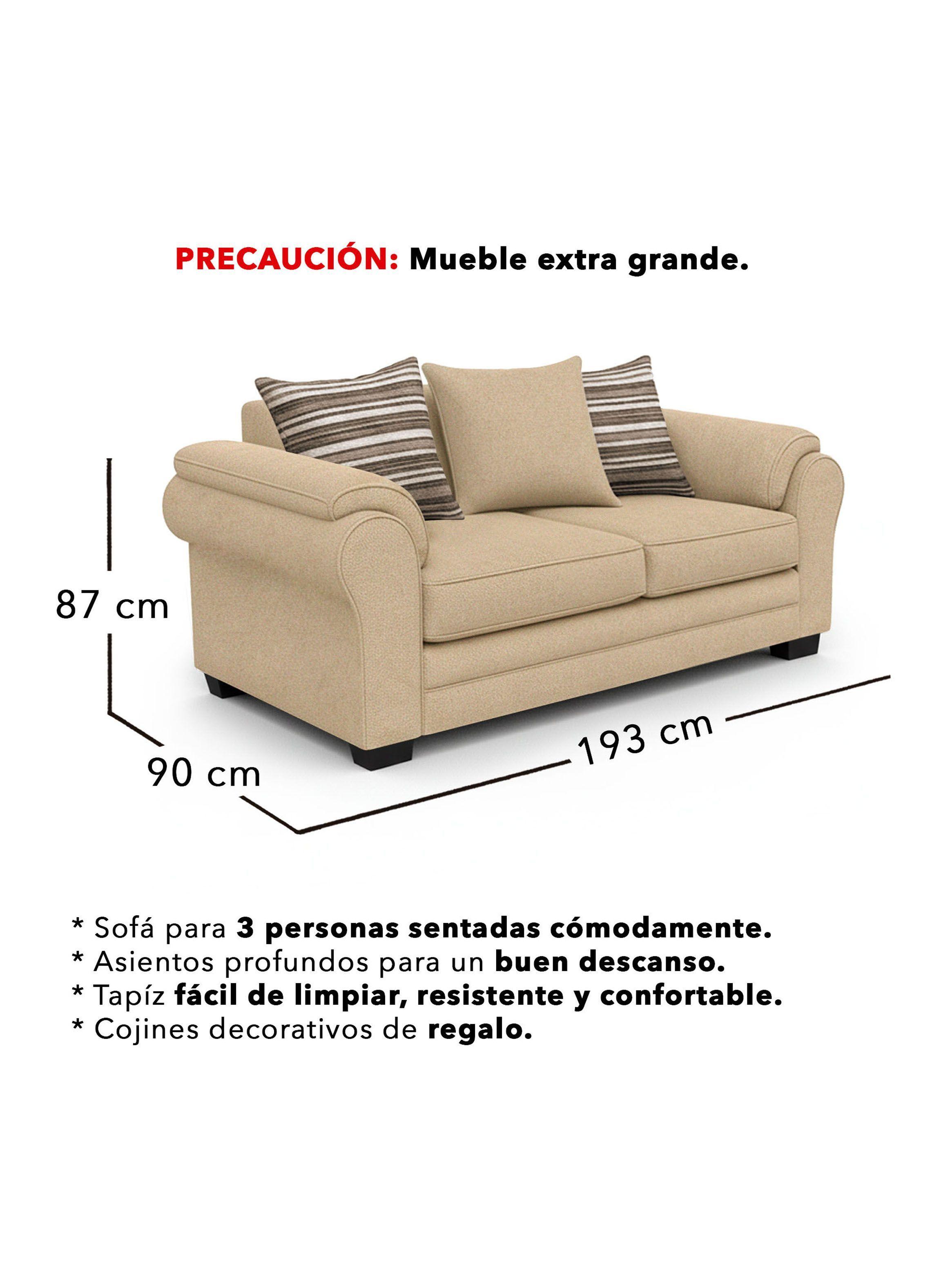 Living 5 Cuerpos 3+1+1 XL Con Resorte Estructural Grandón Chenille -2