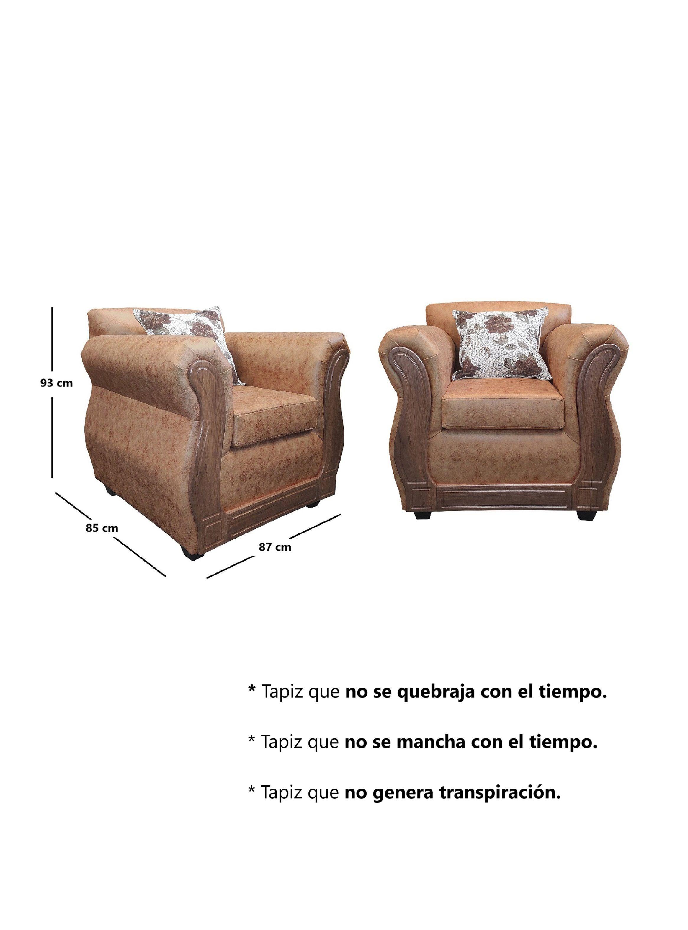 Living Con Resorte Estructural 5 Cuerpos 3+1+1 Eleonor Envejecido X-3